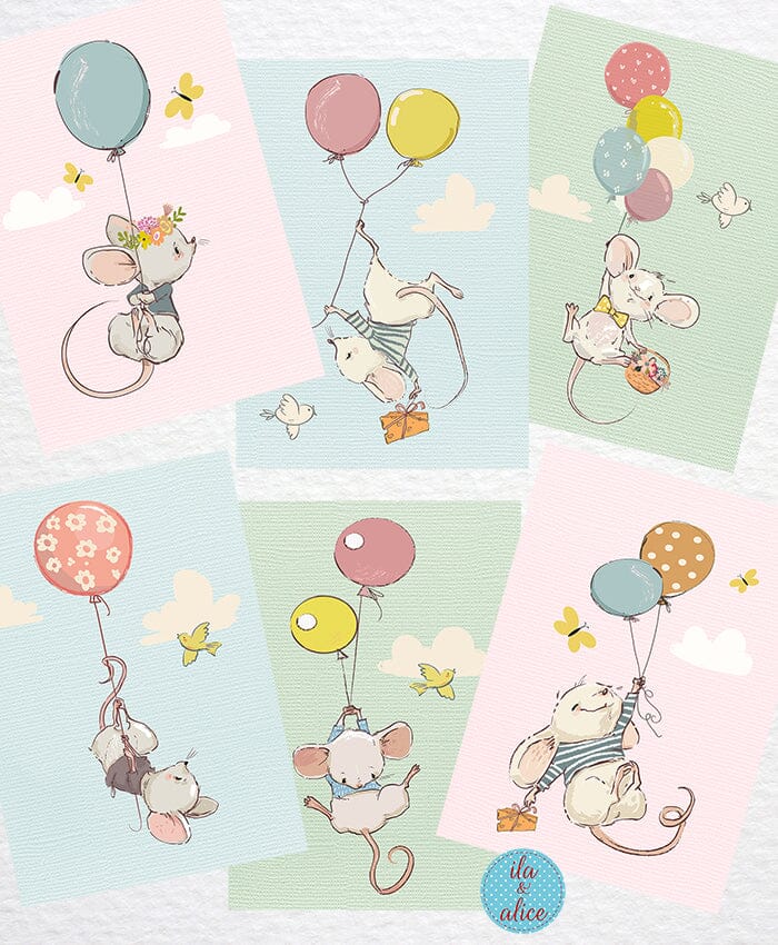Playful Mice Postcards