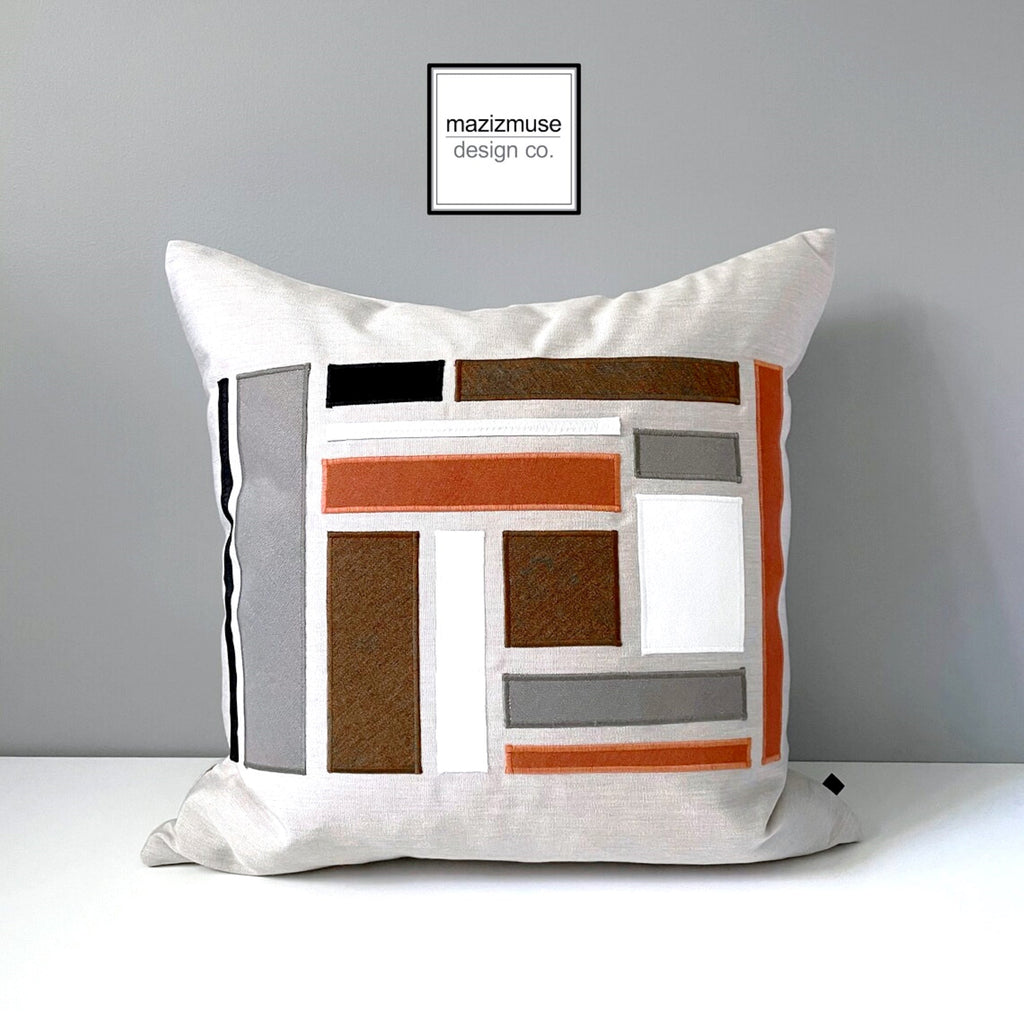 Coussin décoratif abstrait Sunbrella® de style Mid-Century