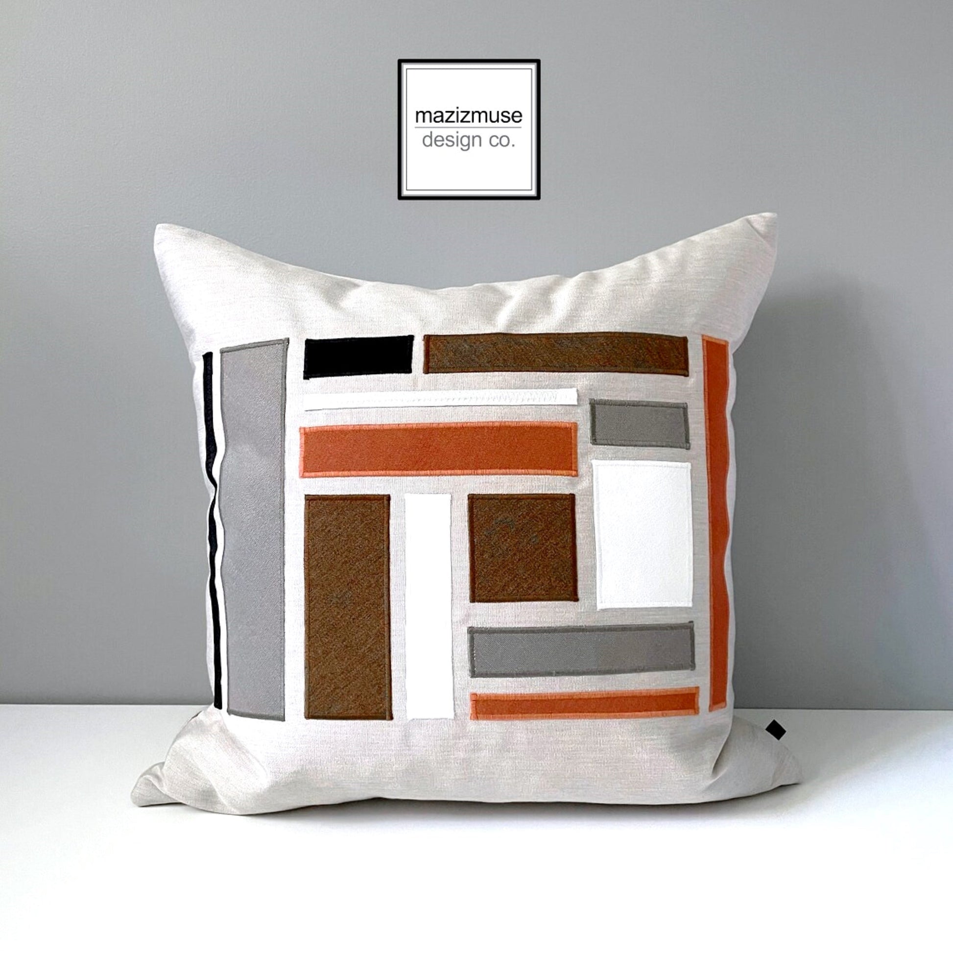 Coussin décoratif abstrait Sunbrella® de style Mid-Century