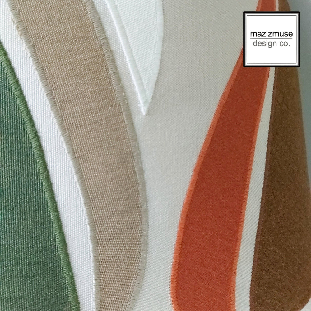 Coussin d'extérieur abstrait Sunbrella®, coussin moderne du milieu du siècle