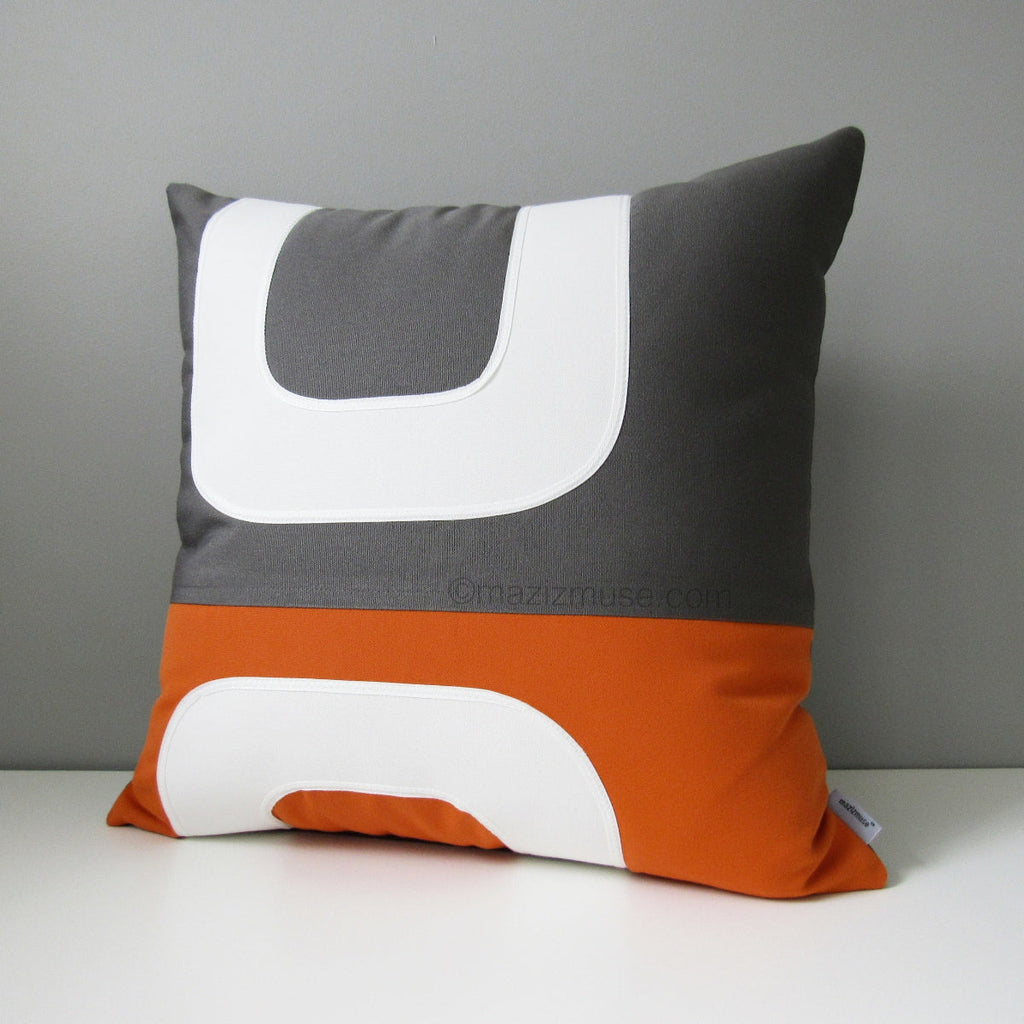 Mid Century Modern Sunbrella® Outdoor Pillow Cover, Black & White Cushions