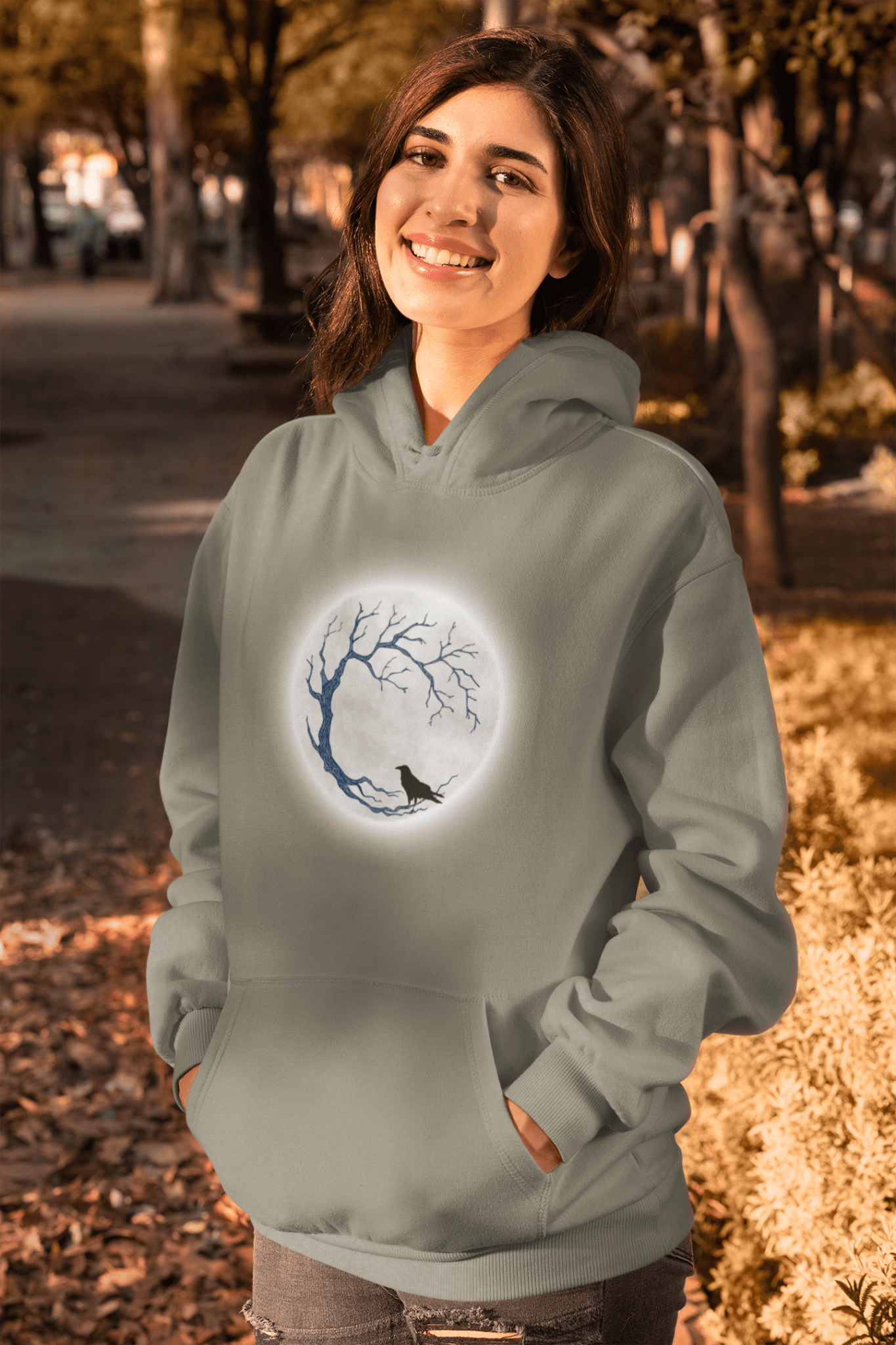 Midnight Crow Hoodie – Ocean Positive Fleece, Printed in Canada