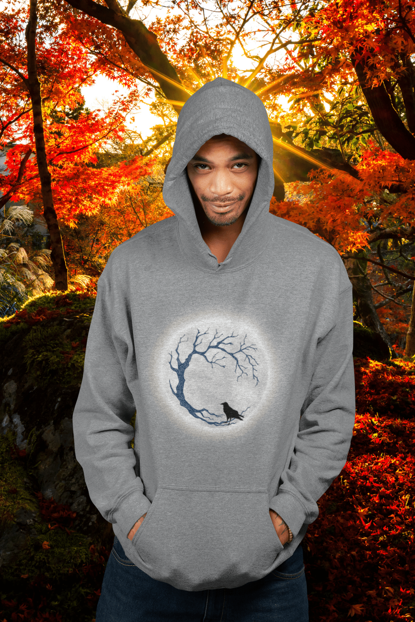 Midnight Crow Hoodie – Ocean Positive Fleece, Printed in Canada