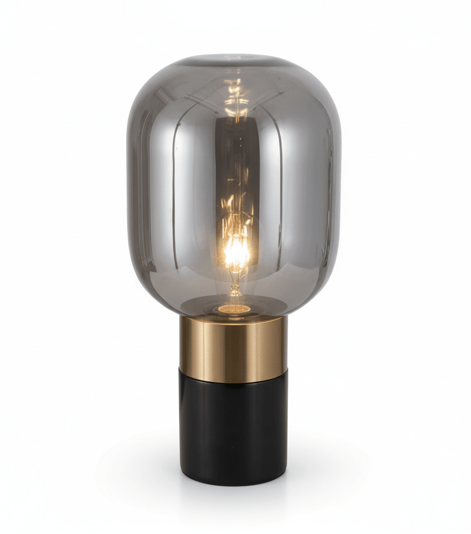Midnight Smoke & Brass Table Light