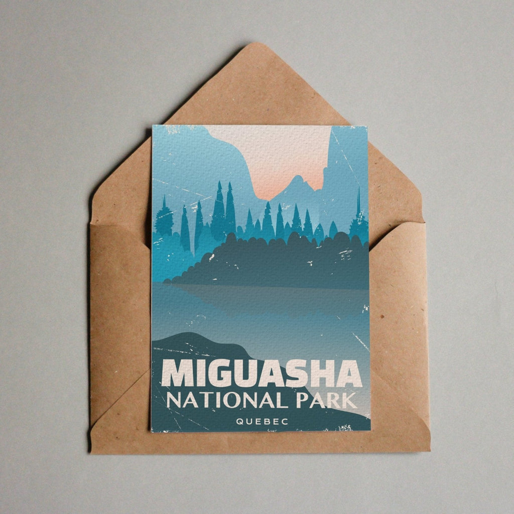 Carte postale du parc national Miguasha, Québec