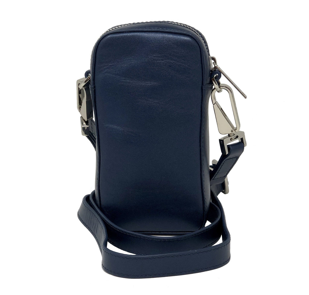 Small Navy Blue Leather Crossbody Bag | Marie-Pierre