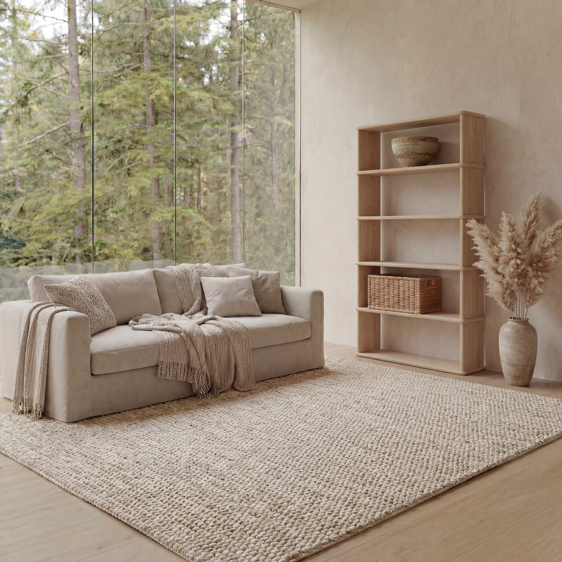 Bibliothèque à 5 étagères en chêne blanc