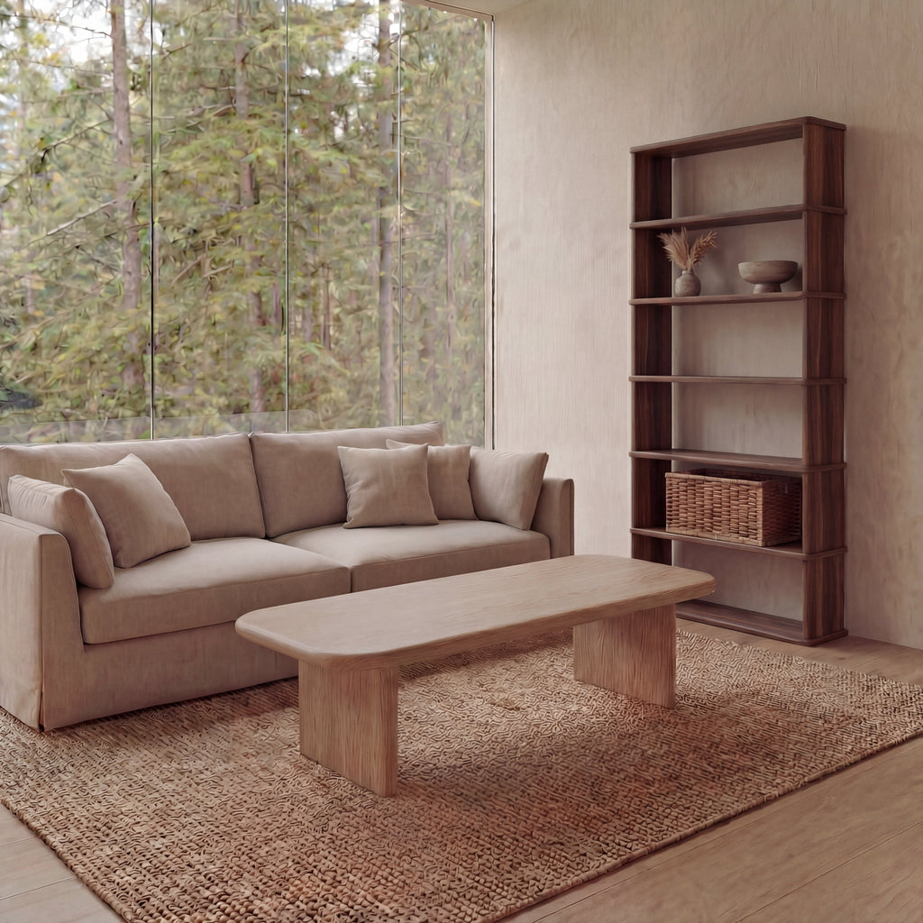 6 shelf bookcase in walnut