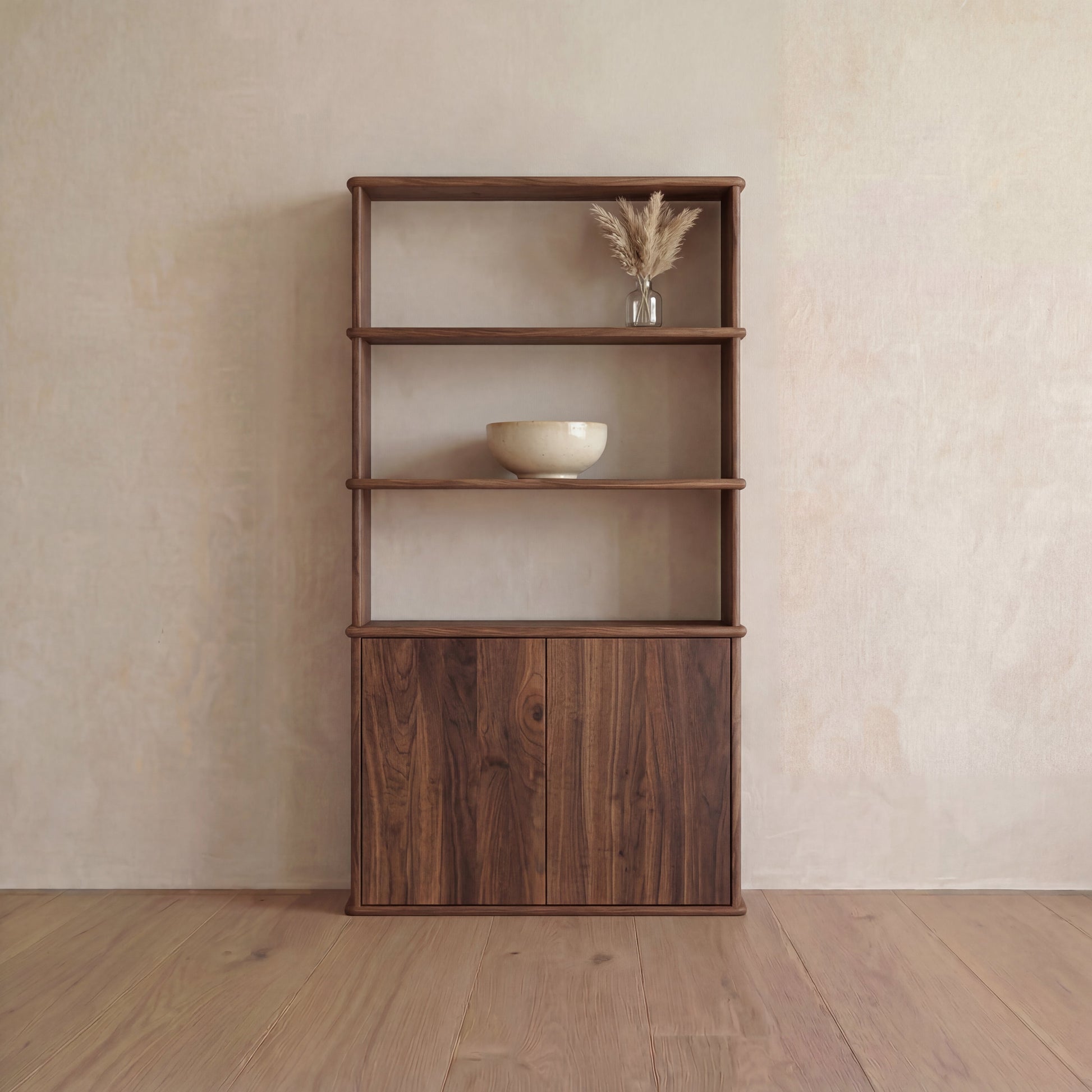 Cabinet bookshelf in walnut