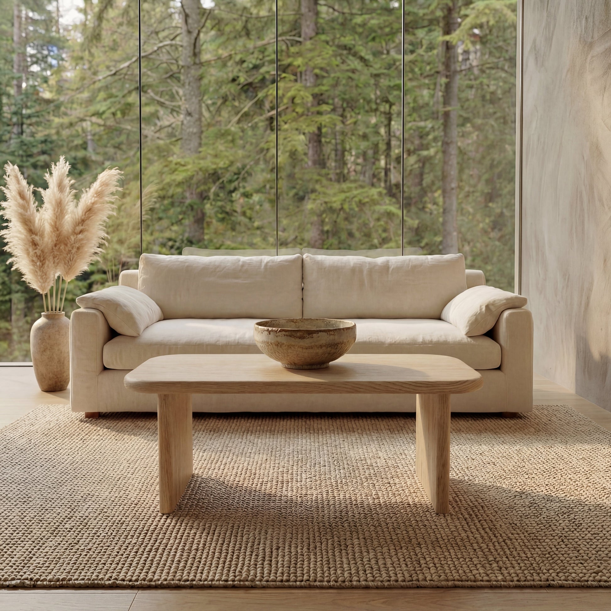 40 Inch Coffee Table in White Oak