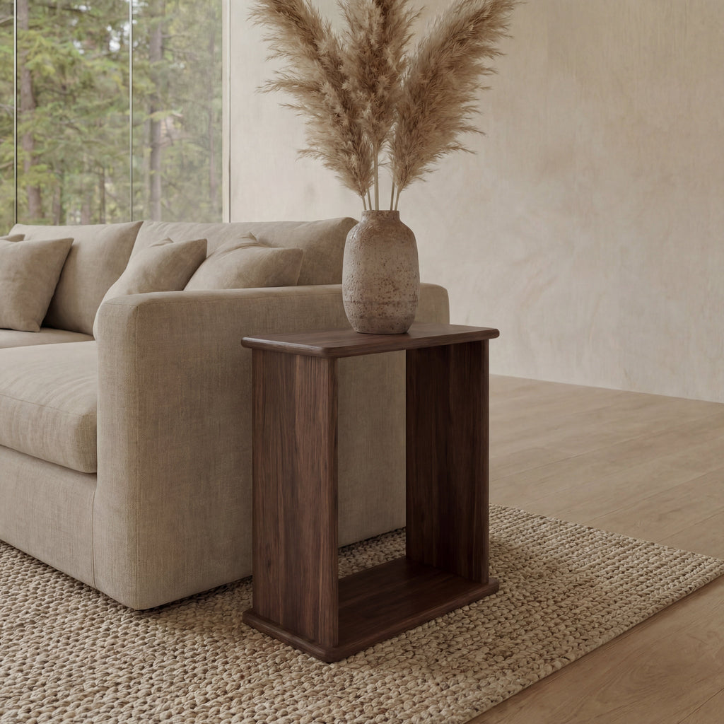 Side table in walnut