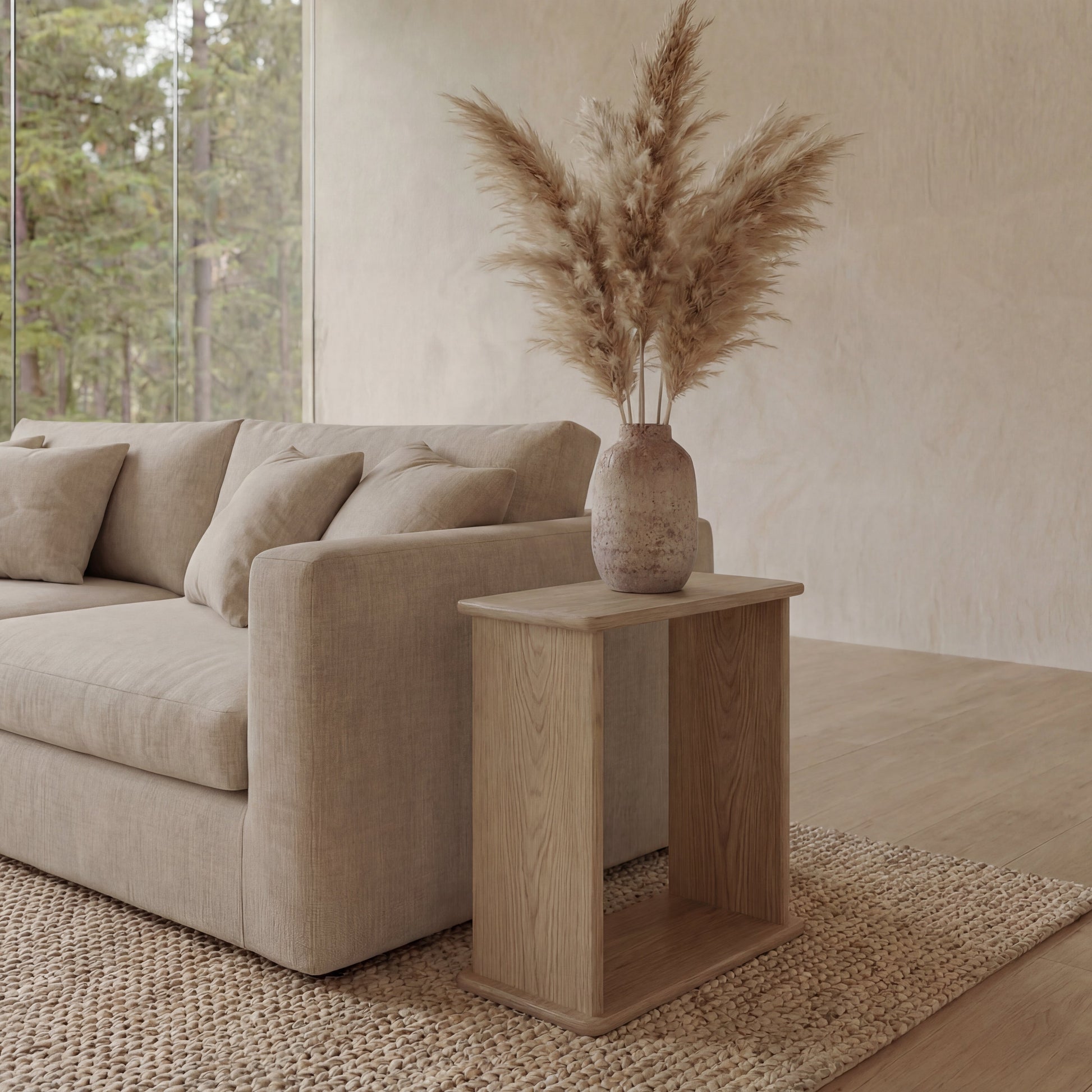 Side table in white oak
