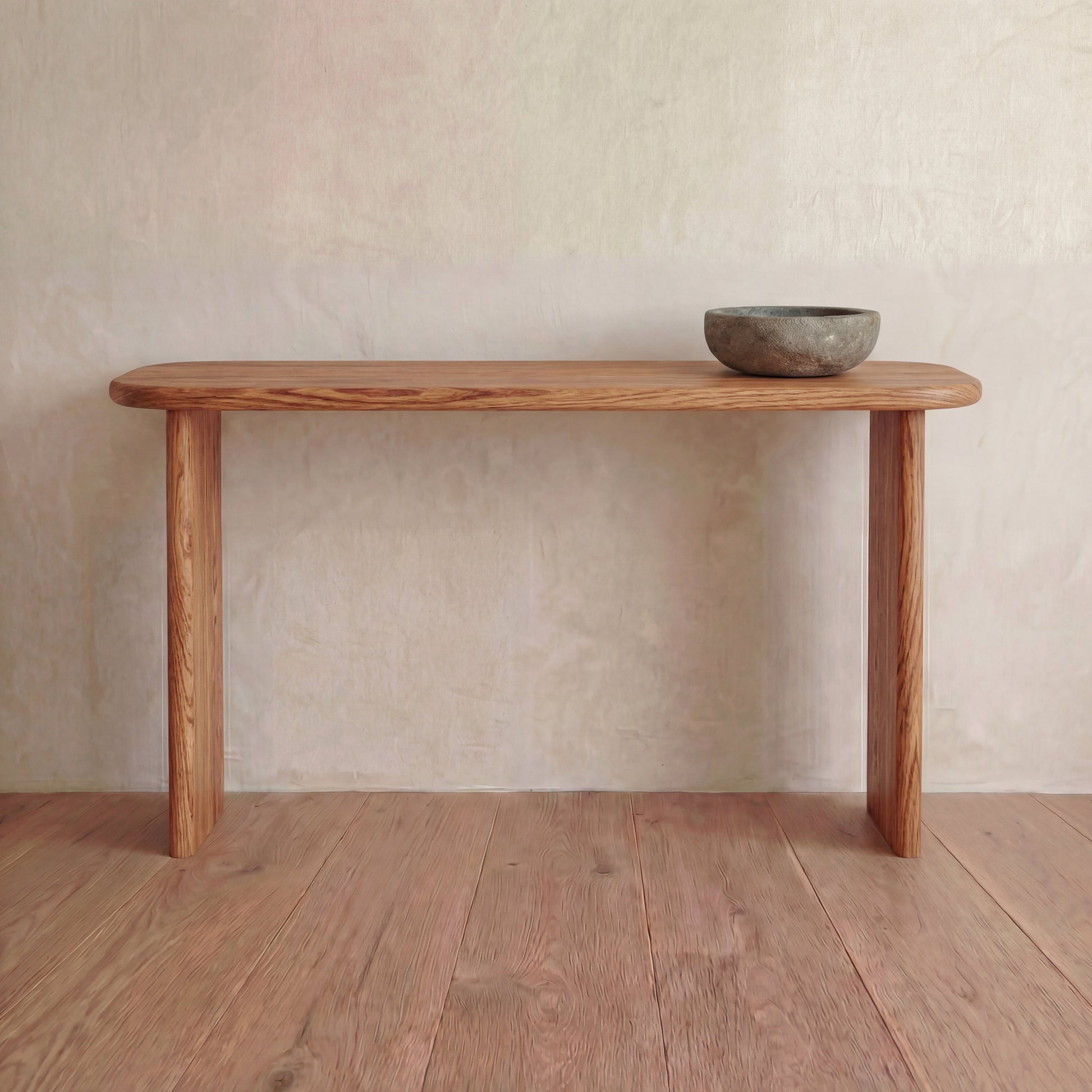 60 Inch Console Table in Red Oak