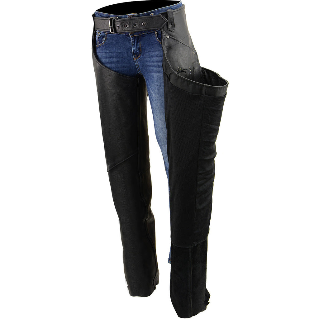 BOL/Open Road Women's Suede Wing Design Leather Chaps