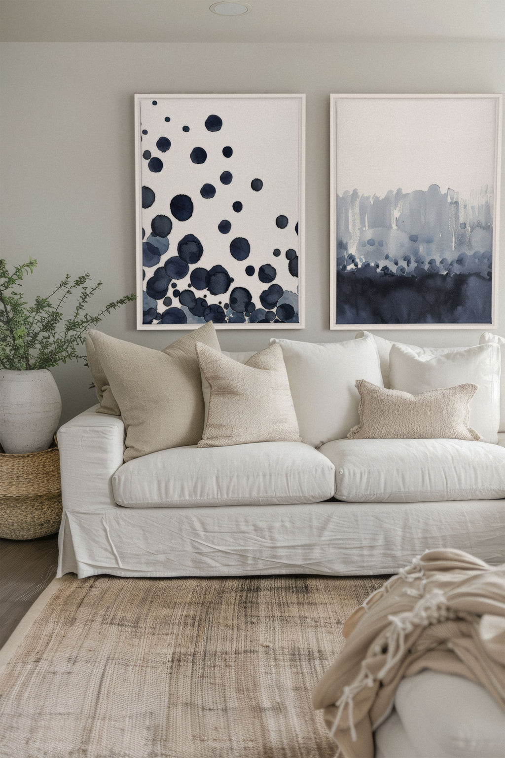 OCEAN MIST DUO (2 Stretched Canvas Artworks)