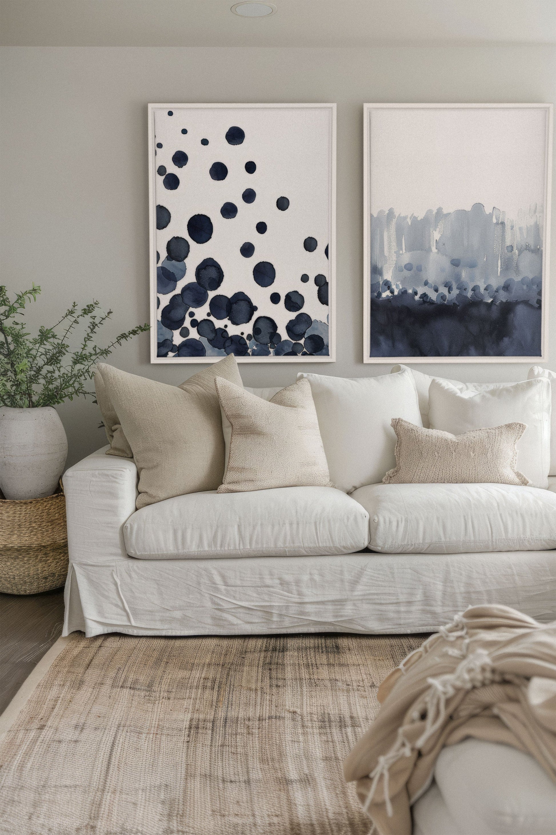 OCEAN MIST DUO (2 Stretched Canvas Artworks)