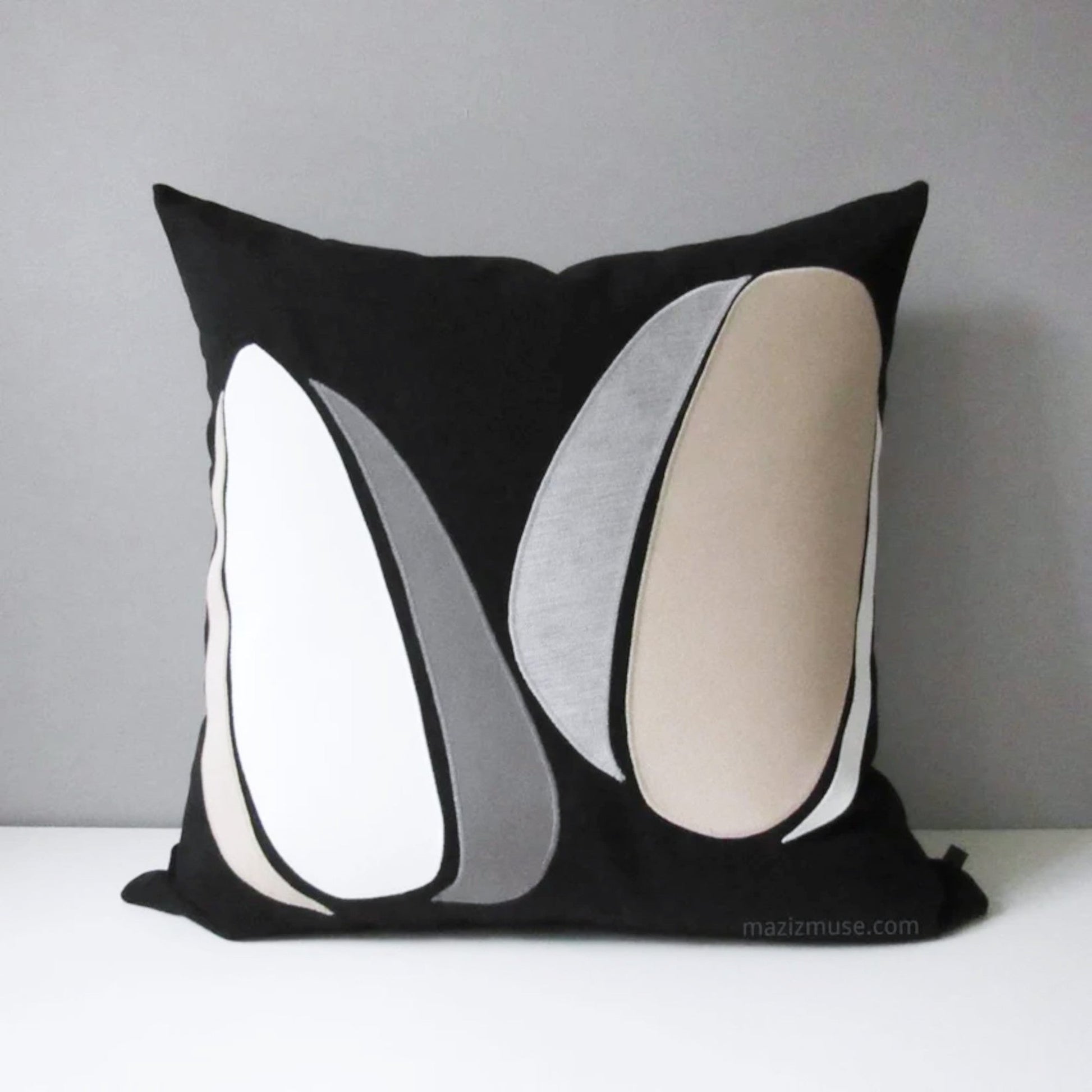 Coussin d'extérieur abstrait Sunbrella®, coussin moderne du milieu du siècle