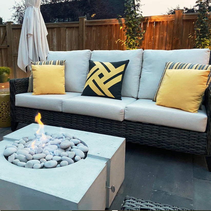 Housse de coussin d'extérieur Sunbrella noir et blanc, coussin moderne à motif géométrique