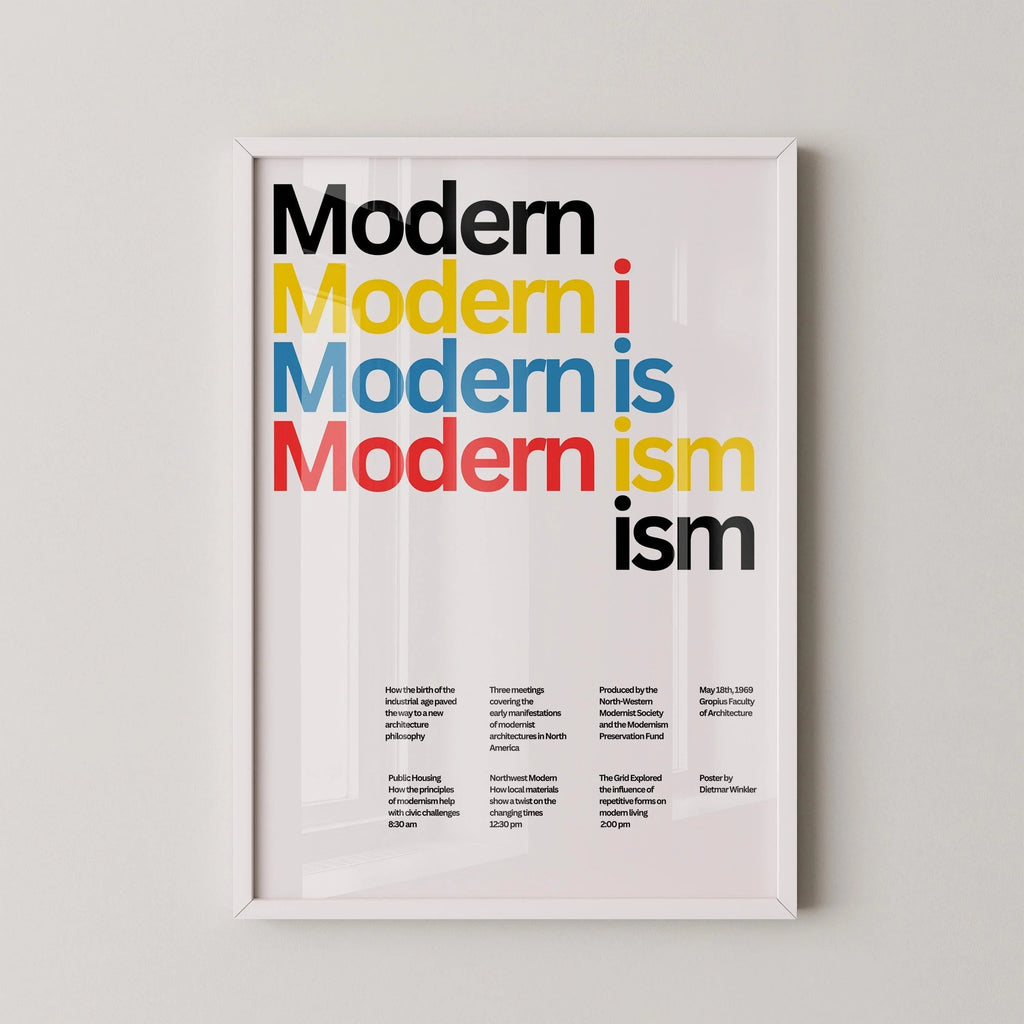 Estampe typographique moderniste : Affiche giclée de Dietmar Winkler