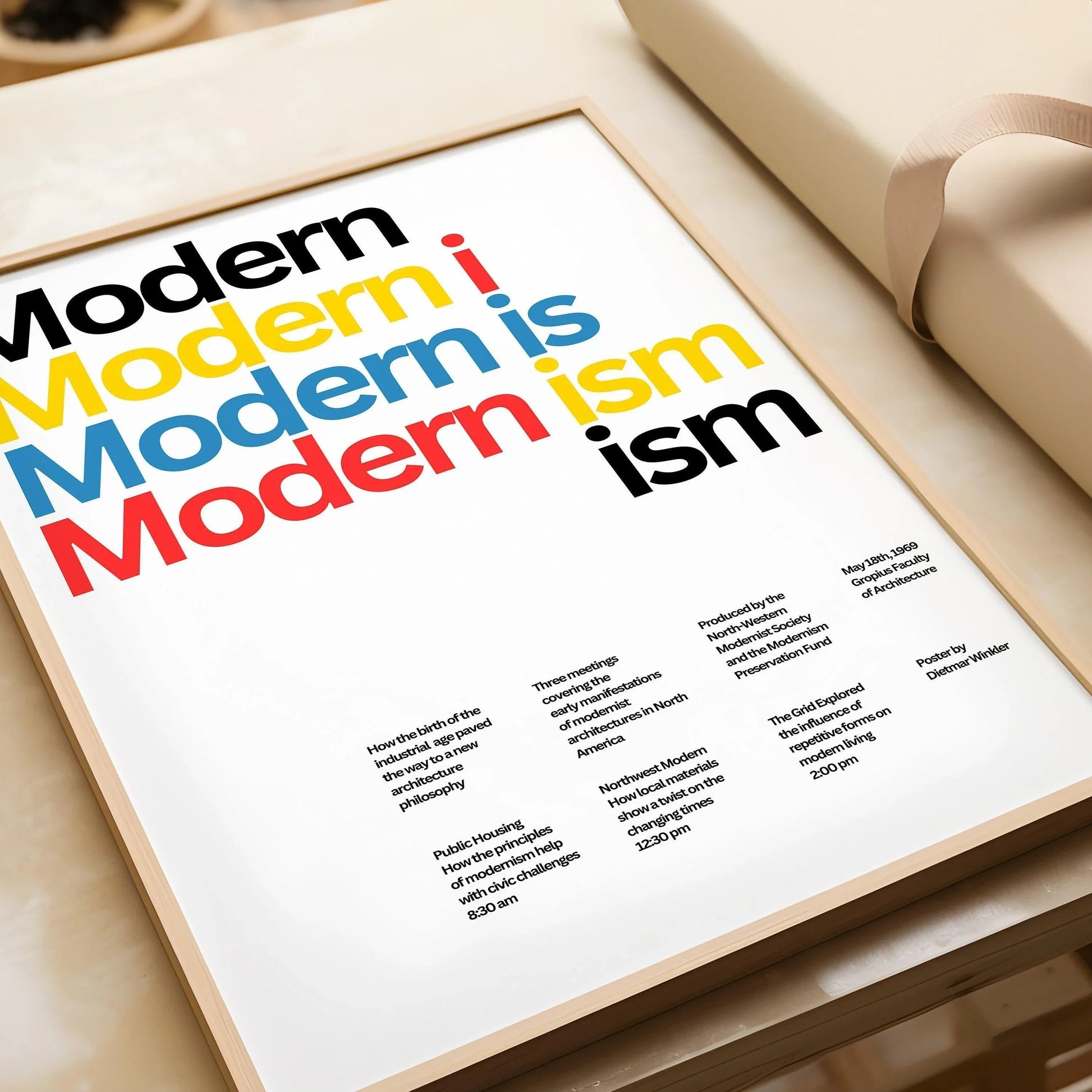 Estampe typographique moderniste : Affiche giclée de Dietmar Winkler