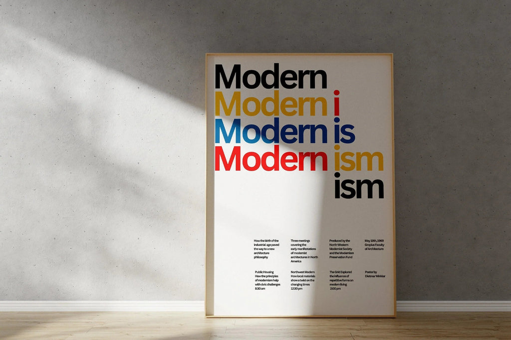 Estampe typographique moderniste : Affiche giclée de Dietmar Winkler