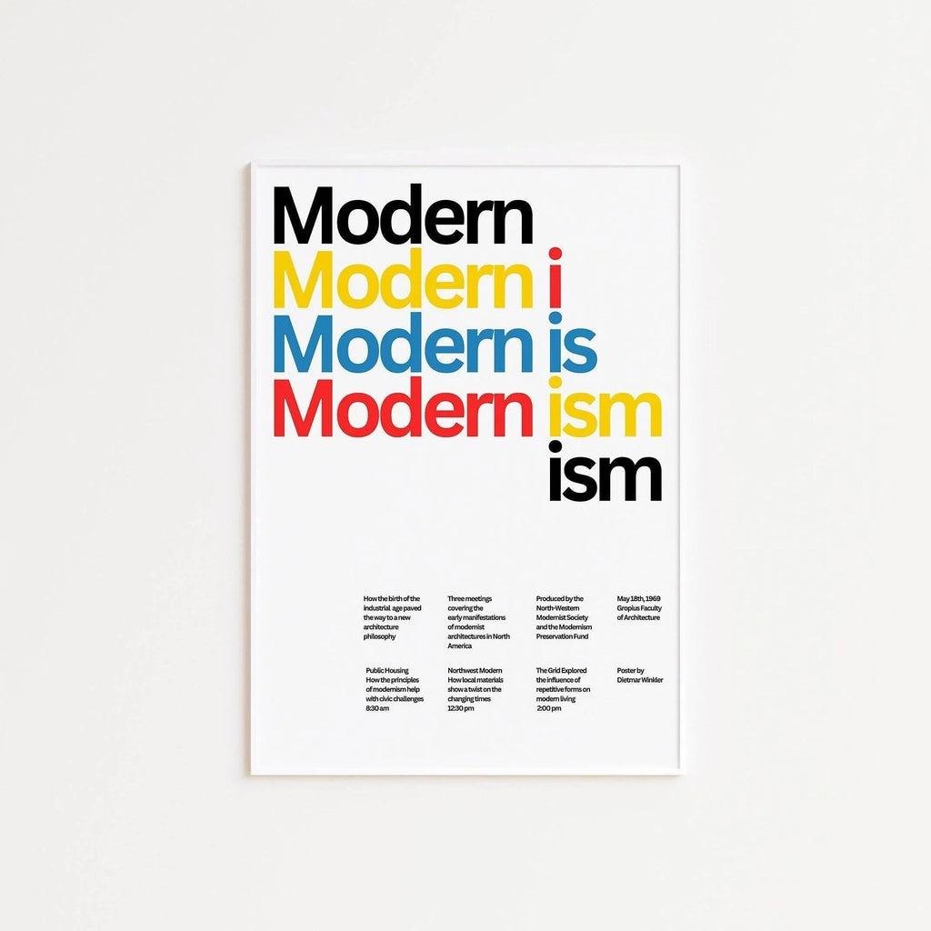 Estampe typographique moderniste : Affiche giclée de Dietmar Winkler
