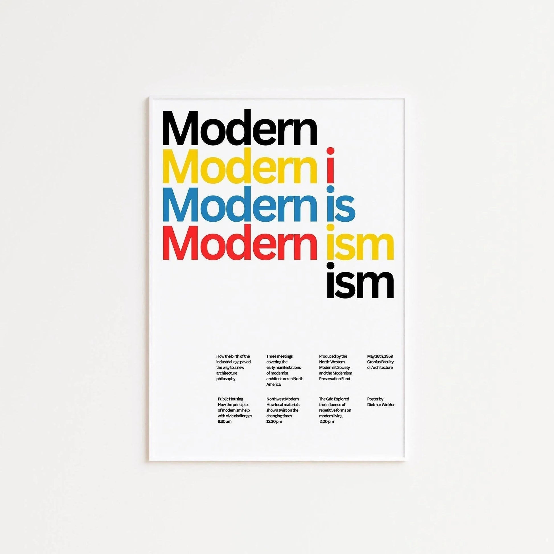 Estampe typographique moderniste : Affiche giclée de Dietmar Winkler