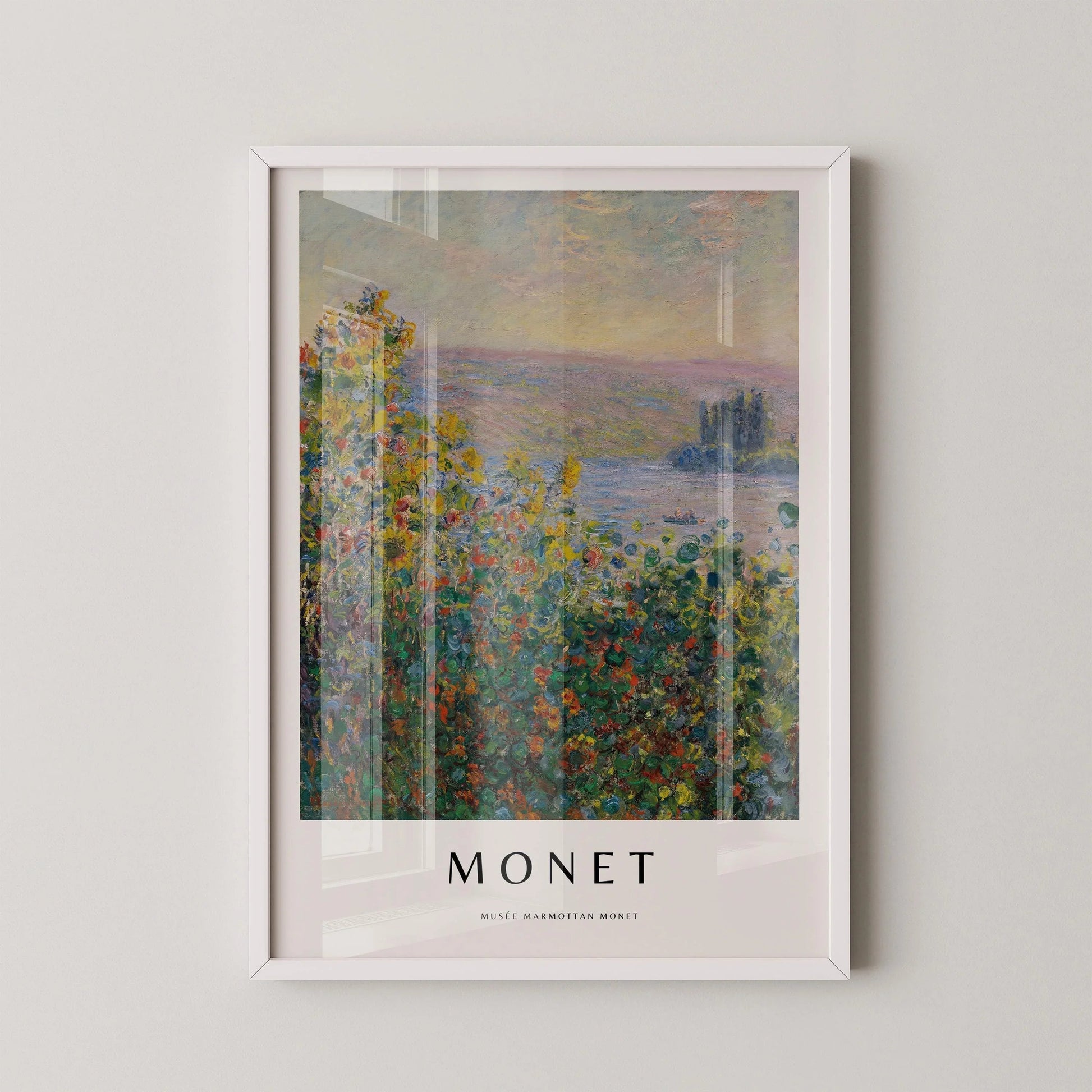 Parterres de fleurs de Monet - Reproduction giclée : Art impressionniste de qualité muséale