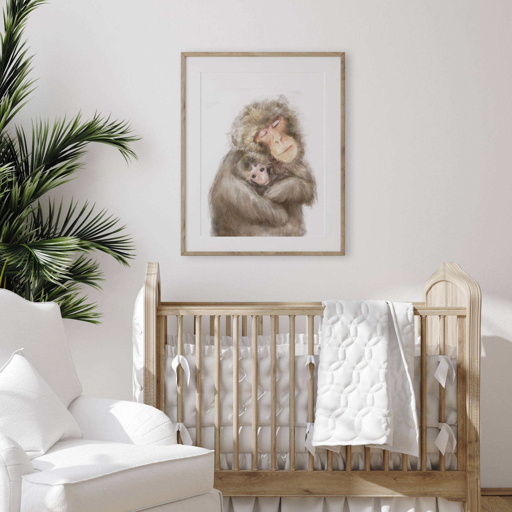 Illustration de bébé singe et sa mère