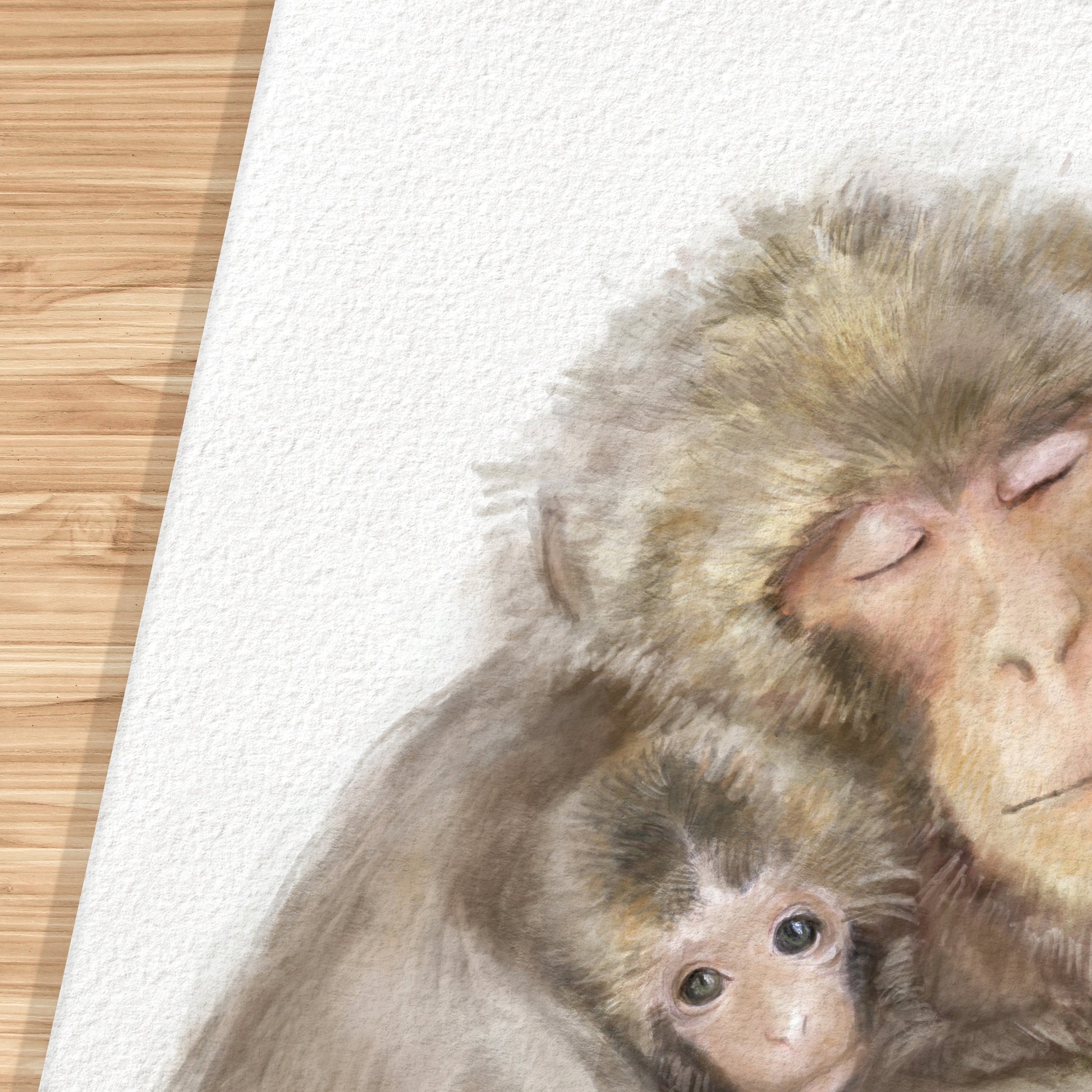 Illustration de bébé singe et sa mère