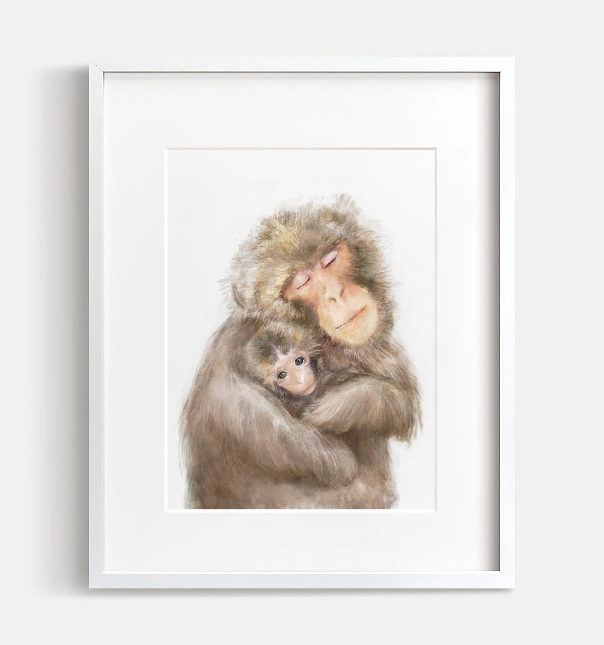 Illustration de bébé singe et sa mère