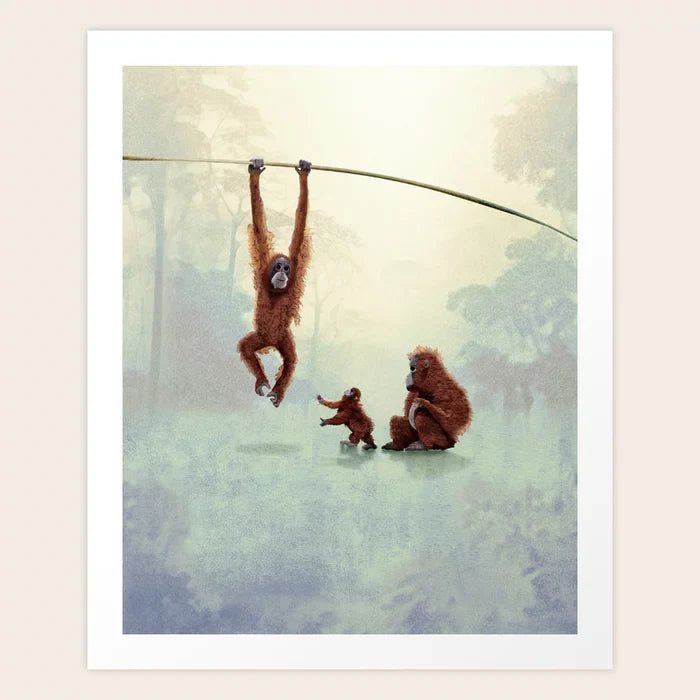 Impression d'art « Singes dans la jungle »
