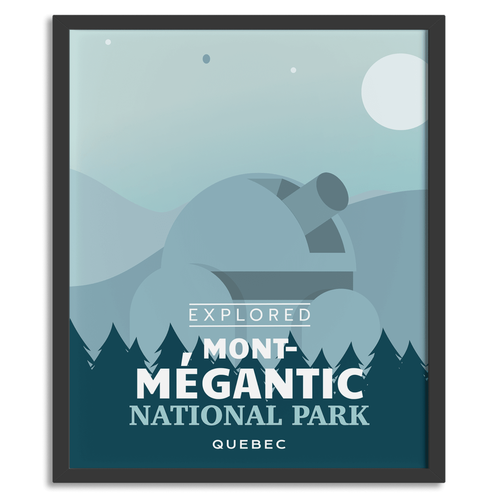 Affiche « Explorée » du parc national du Mont-Mégantic