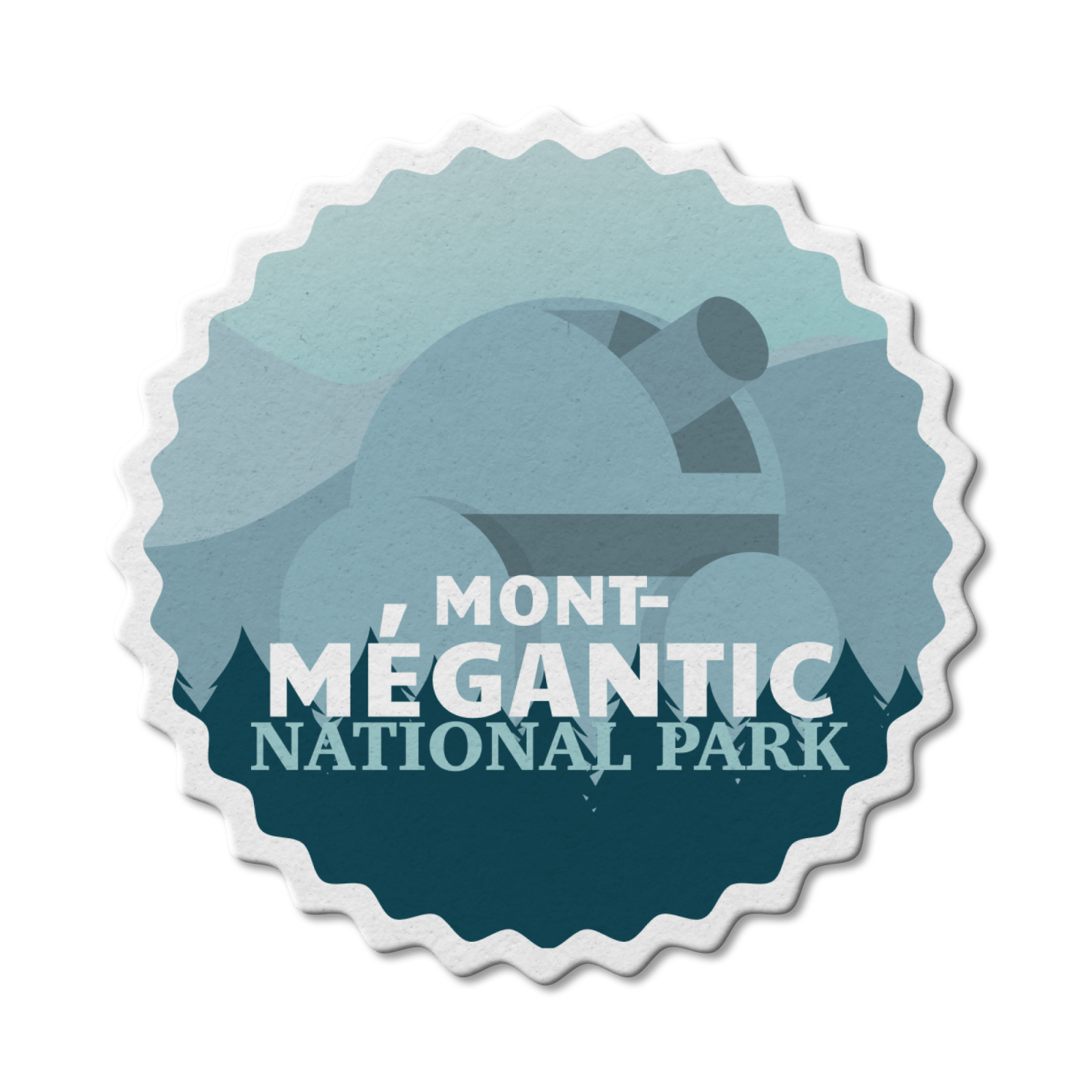 Autocollant en vinyle imperméable pour le parc national du Mont-Mégantic, Québec 