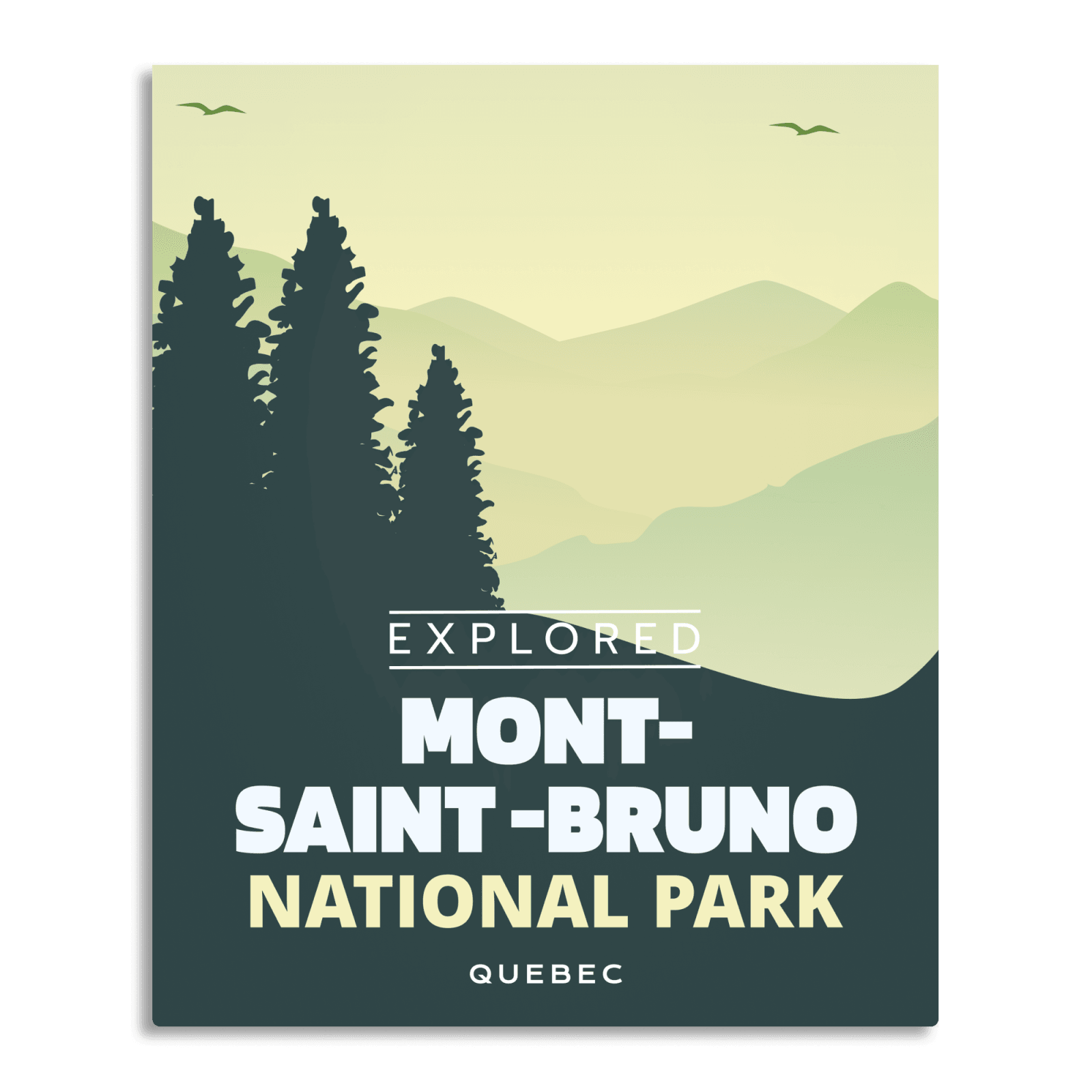 Affiche « Explorée » du parc national du Mont-Saint-Bruno