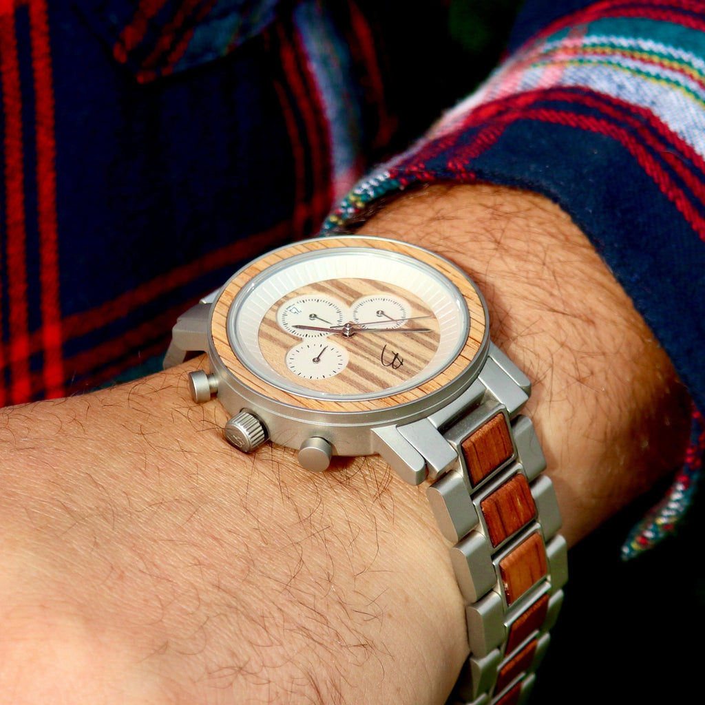 Harrison Watch Made from Recycled Whiskey Barrel Wood
