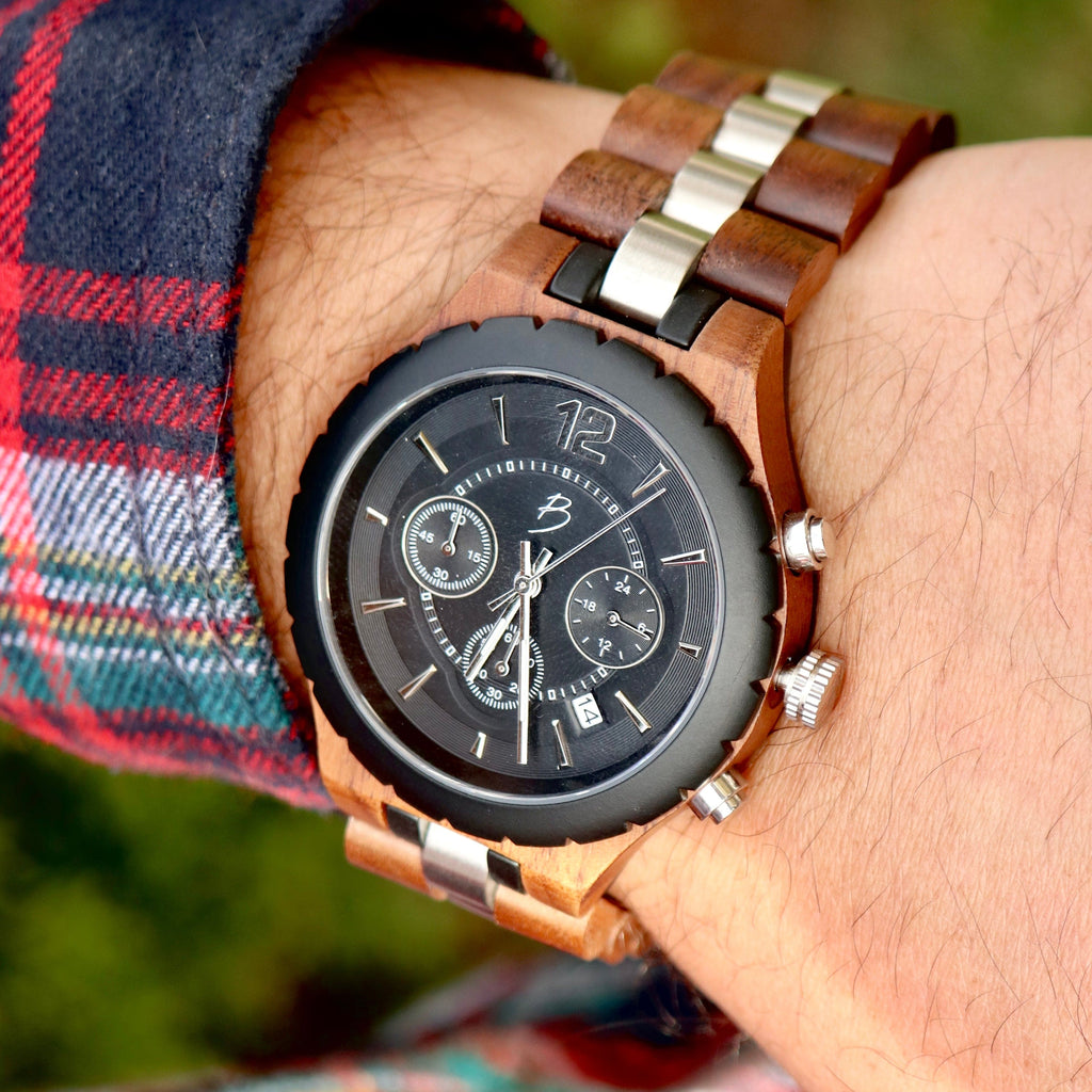 Le Roy Walnut Wood Watch