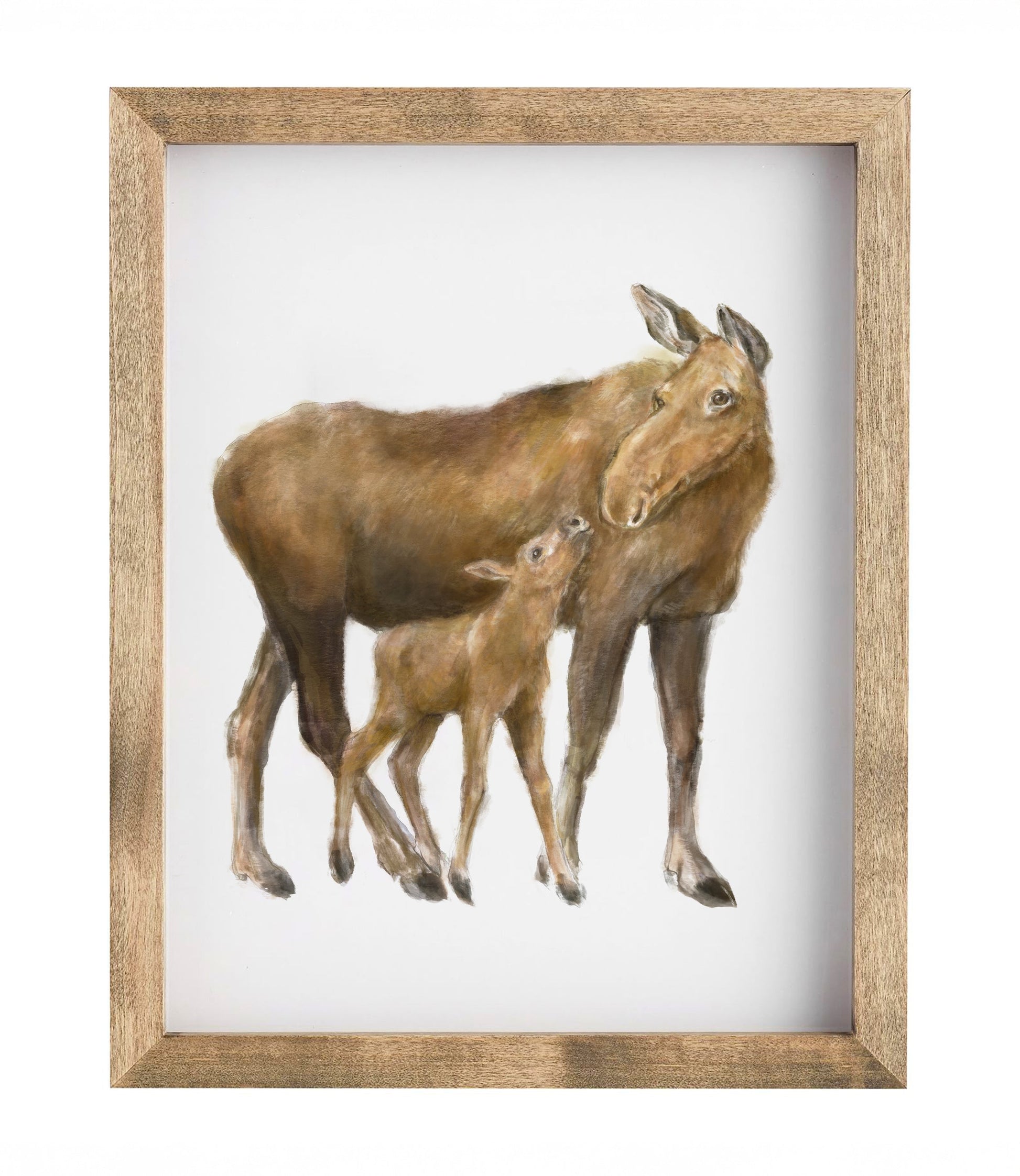 Affiche murale Bébé orignal et sa maman