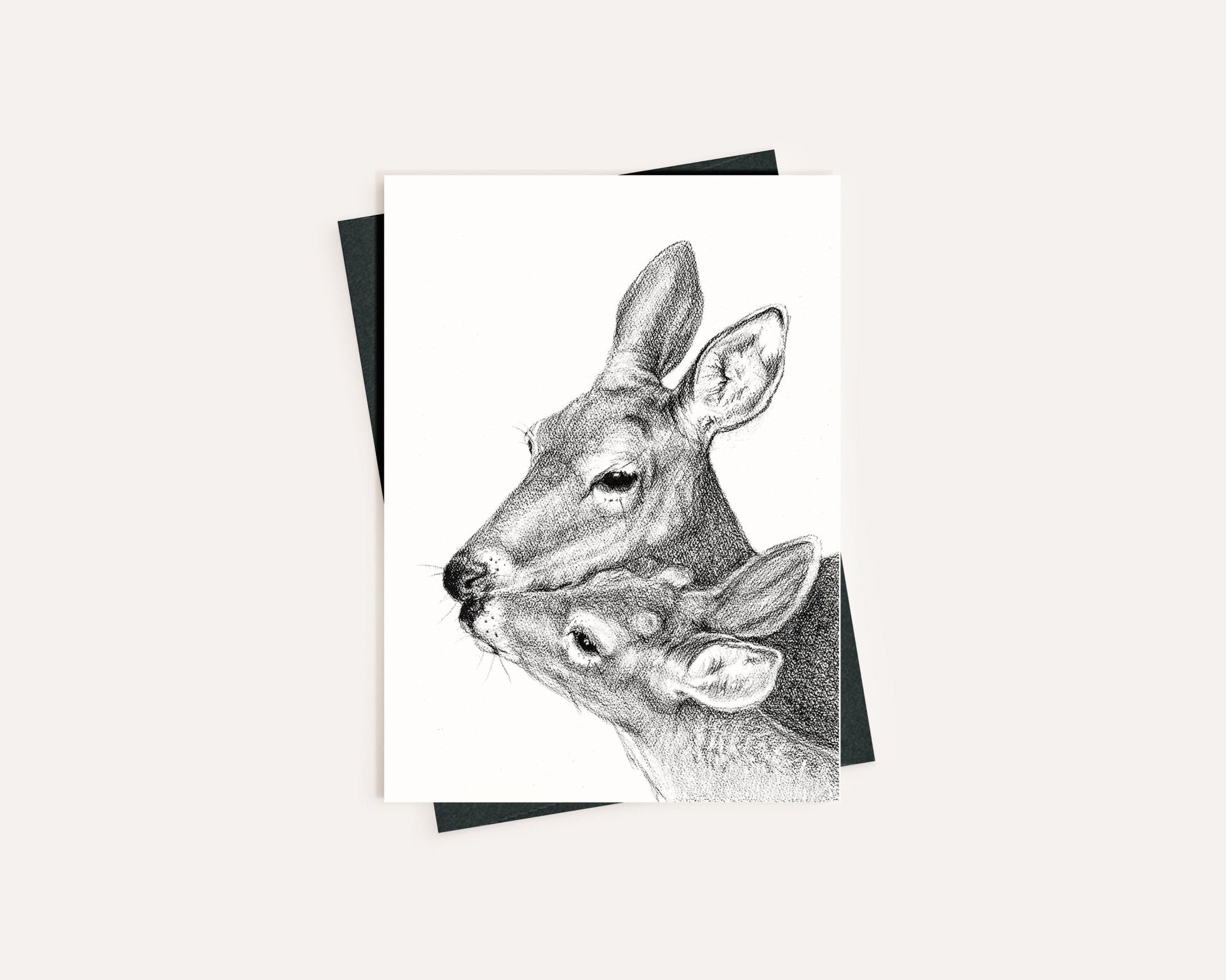 Mother and Baby Deer - Greeting Card