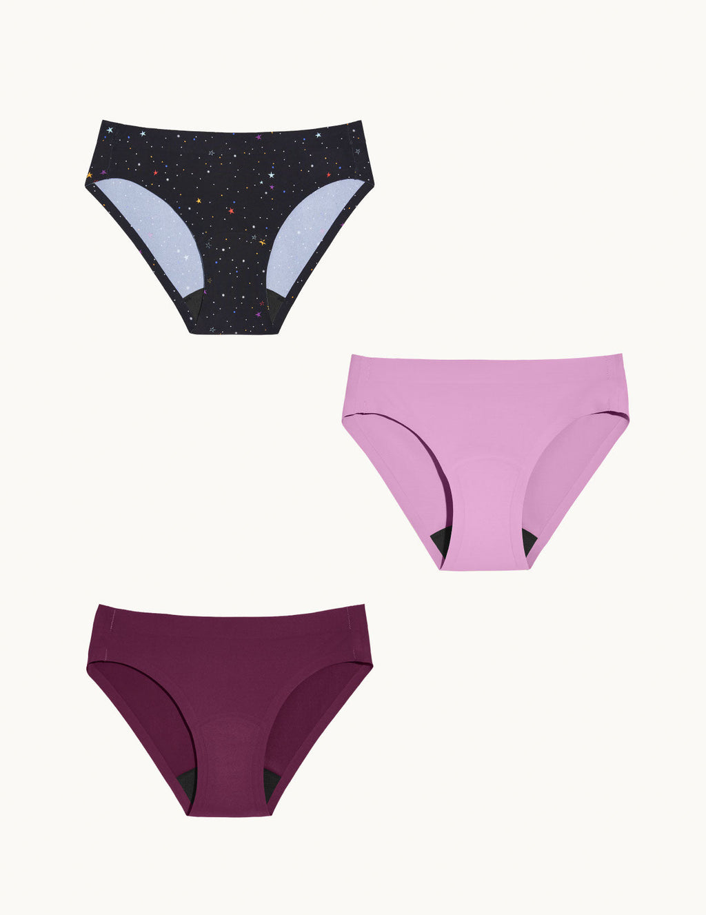 Teen Light Leakproof No-Show Bikini 3-Pack