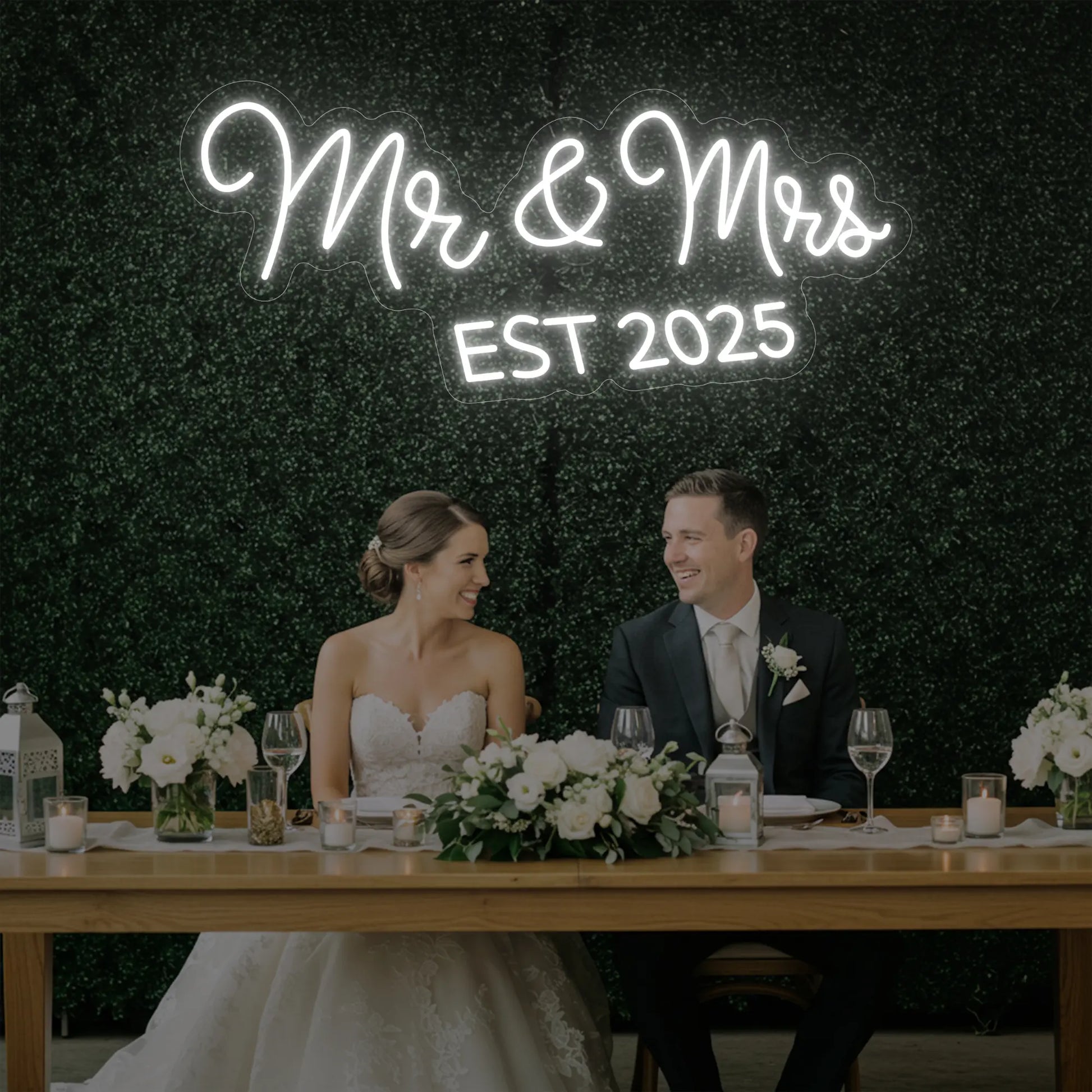 Enseigne lumineuse Mr &amp; Mrs EST