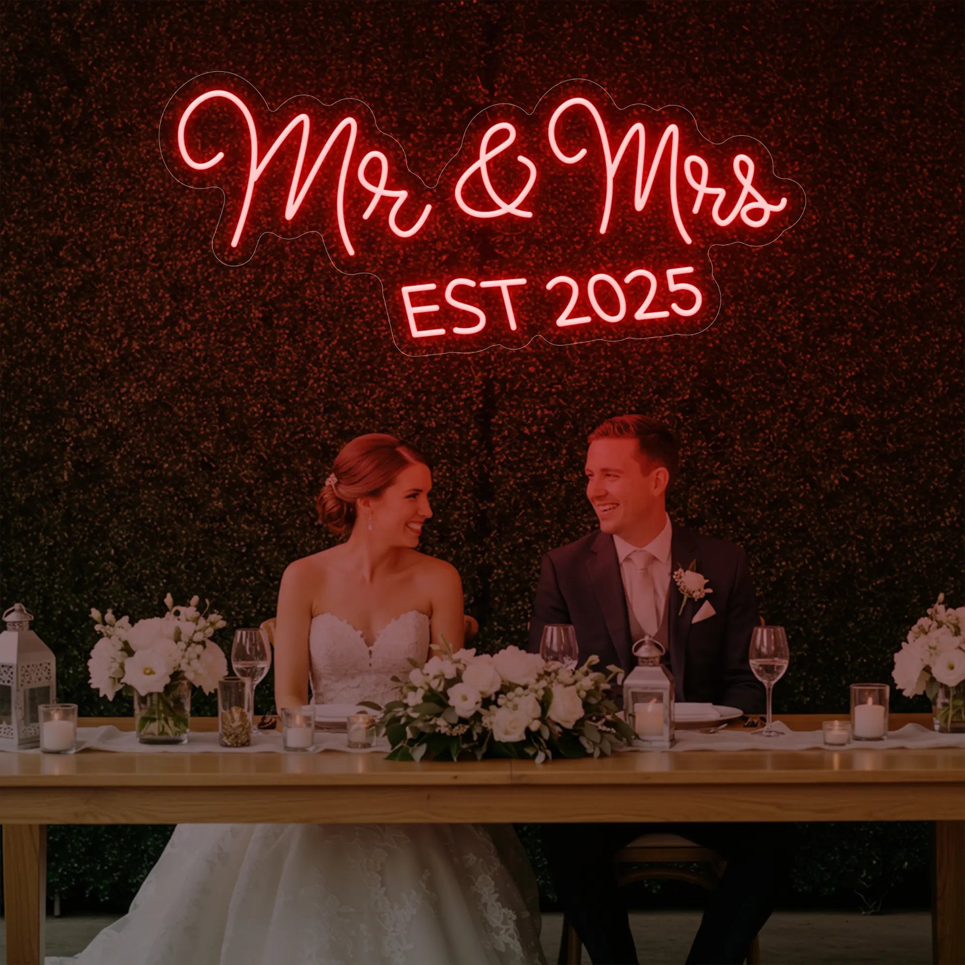 Enseigne lumineuse Mr &amp; Mrs EST