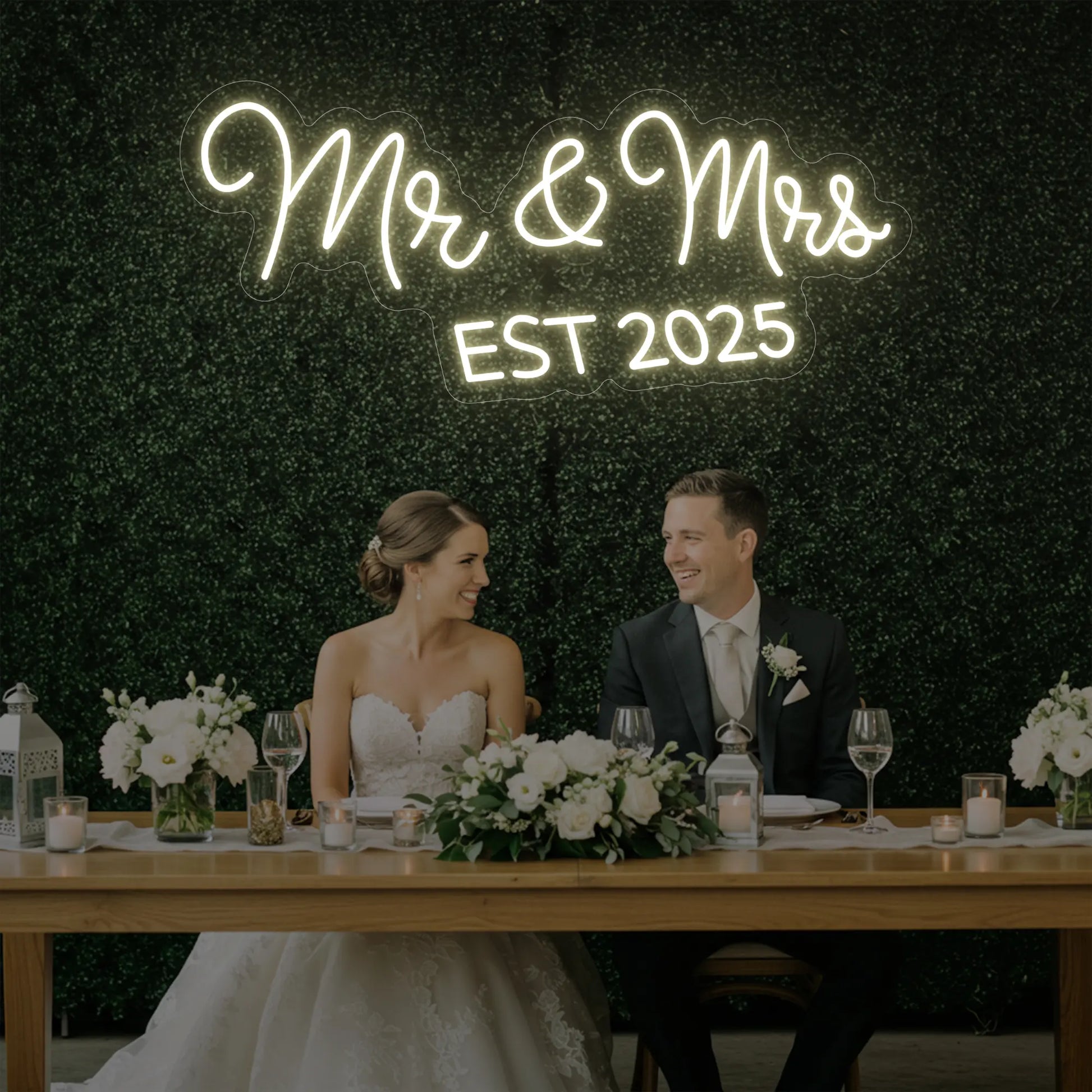 Enseigne lumineuse Mr &amp; Mrs EST