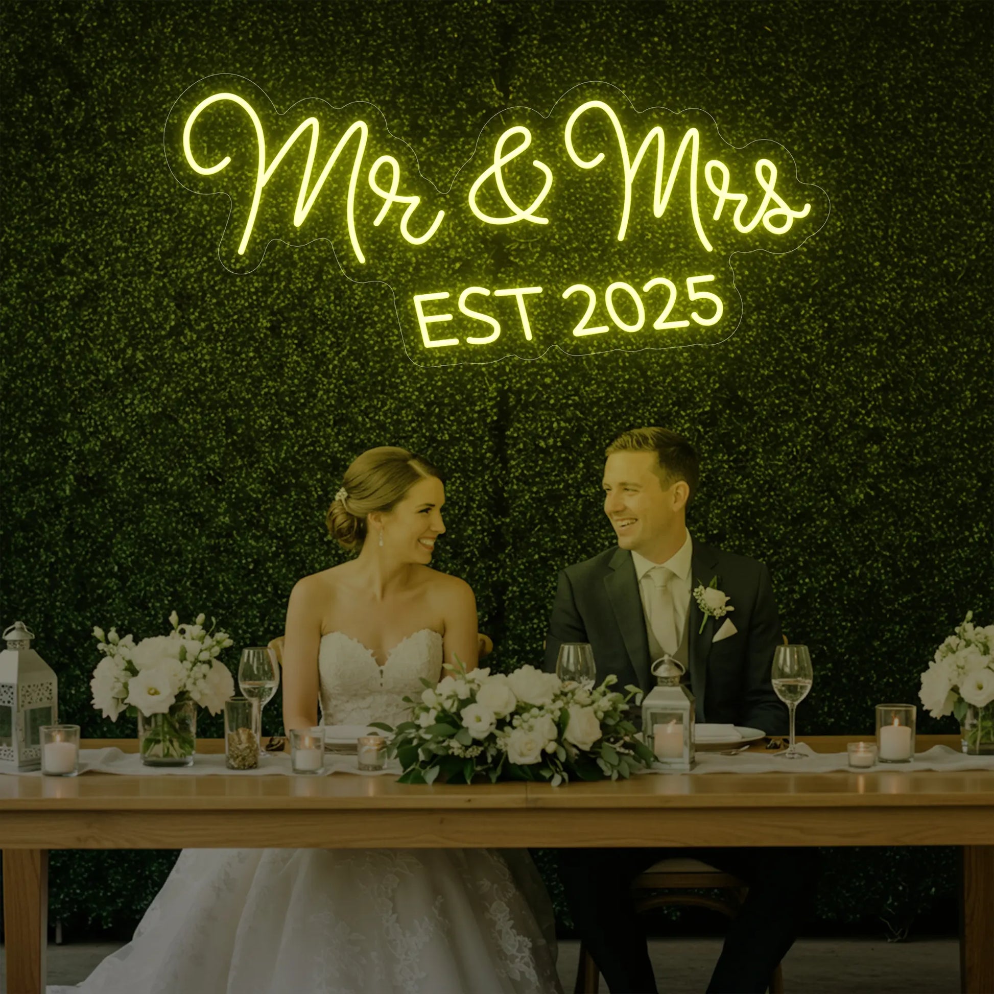 Enseigne lumineuse Mr &amp; Mrs EST