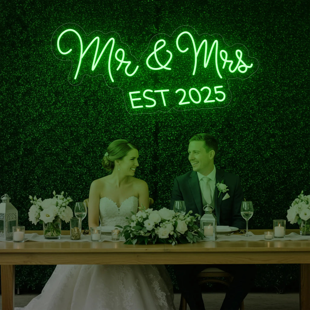 Enseigne lumineuse Mr &amp; Mrs EST