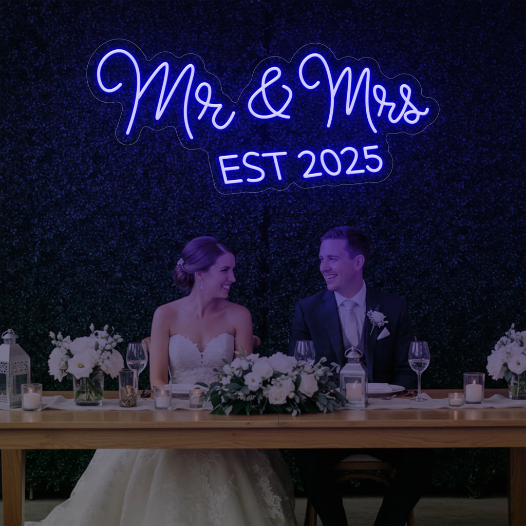 Enseigne lumineuse Mr &amp; Mrs EST