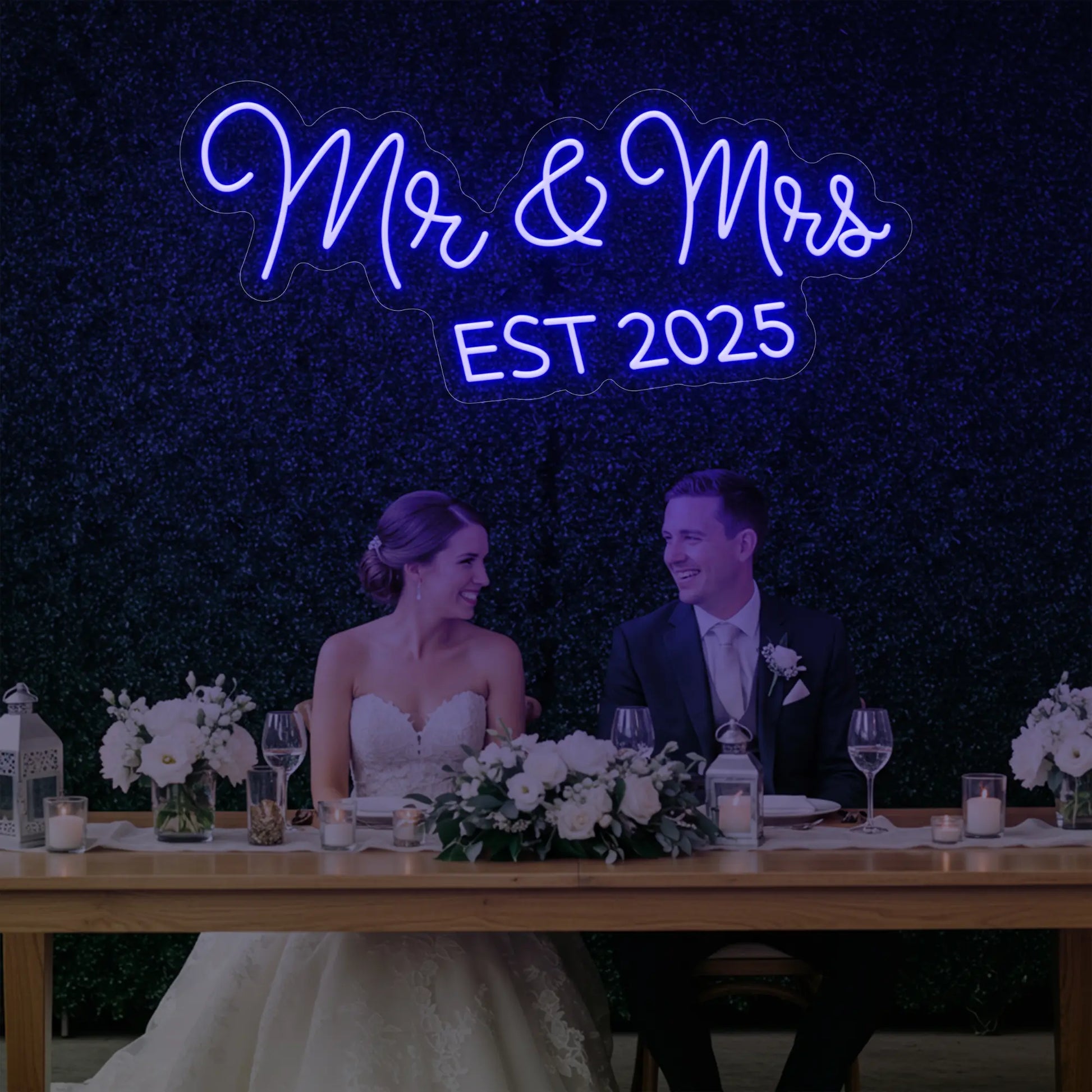 Enseigne lumineuse Mr &amp; Mrs EST