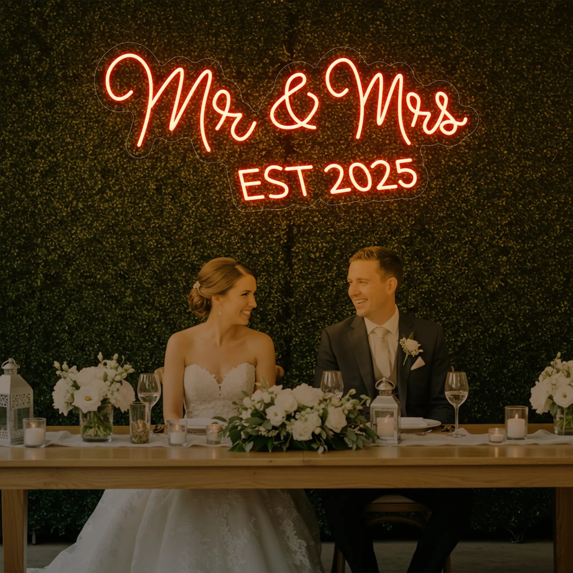 Enseigne lumineuse Mr &amp; Mrs EST