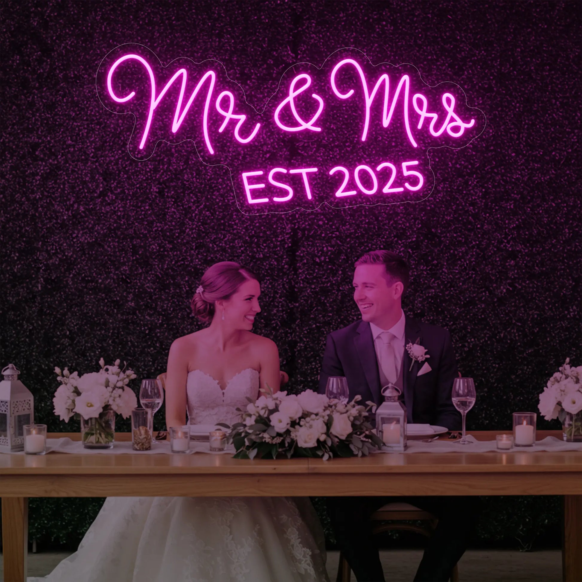 Enseigne lumineuse Mr &amp; Mrs EST