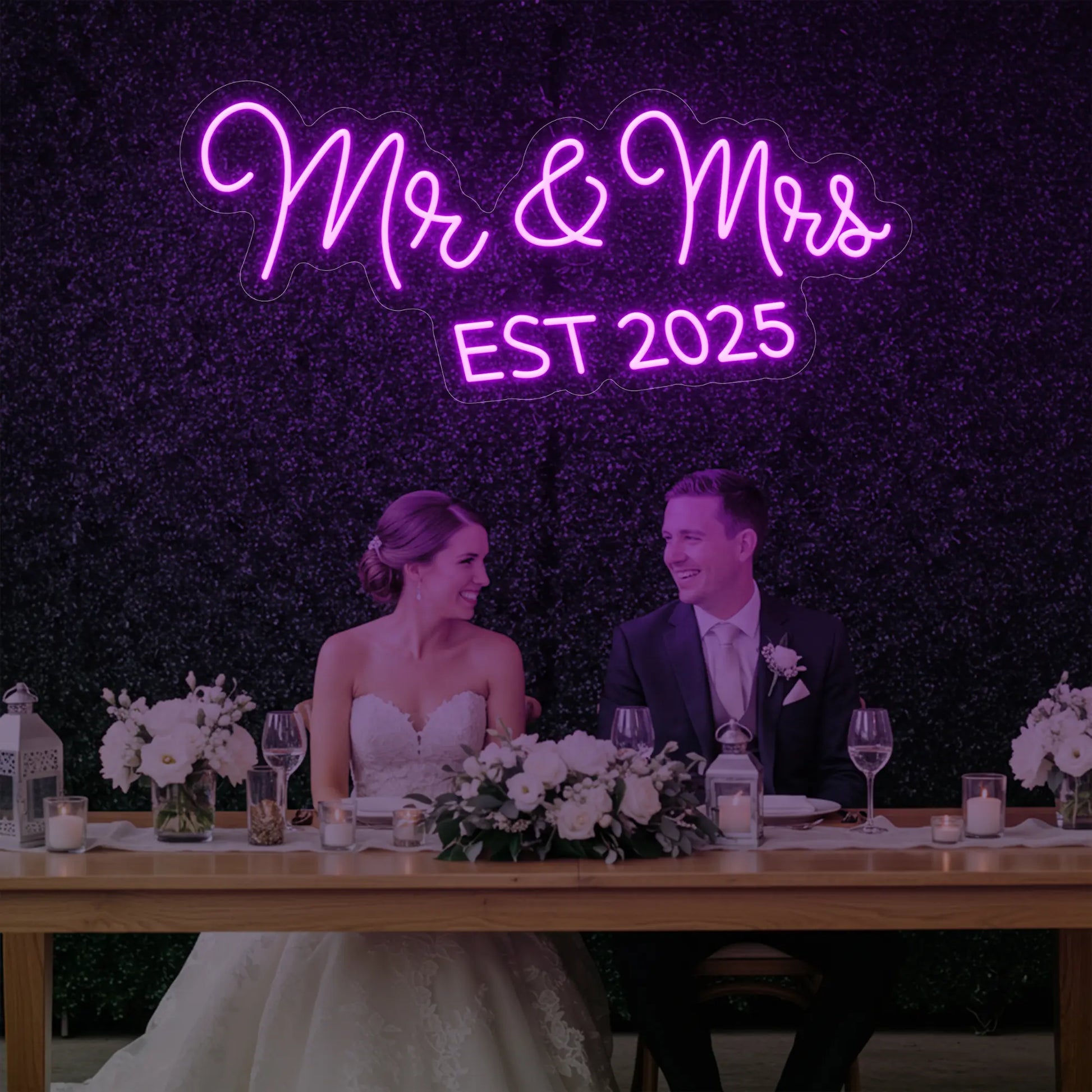Enseigne lumineuse Mr &amp; Mrs EST